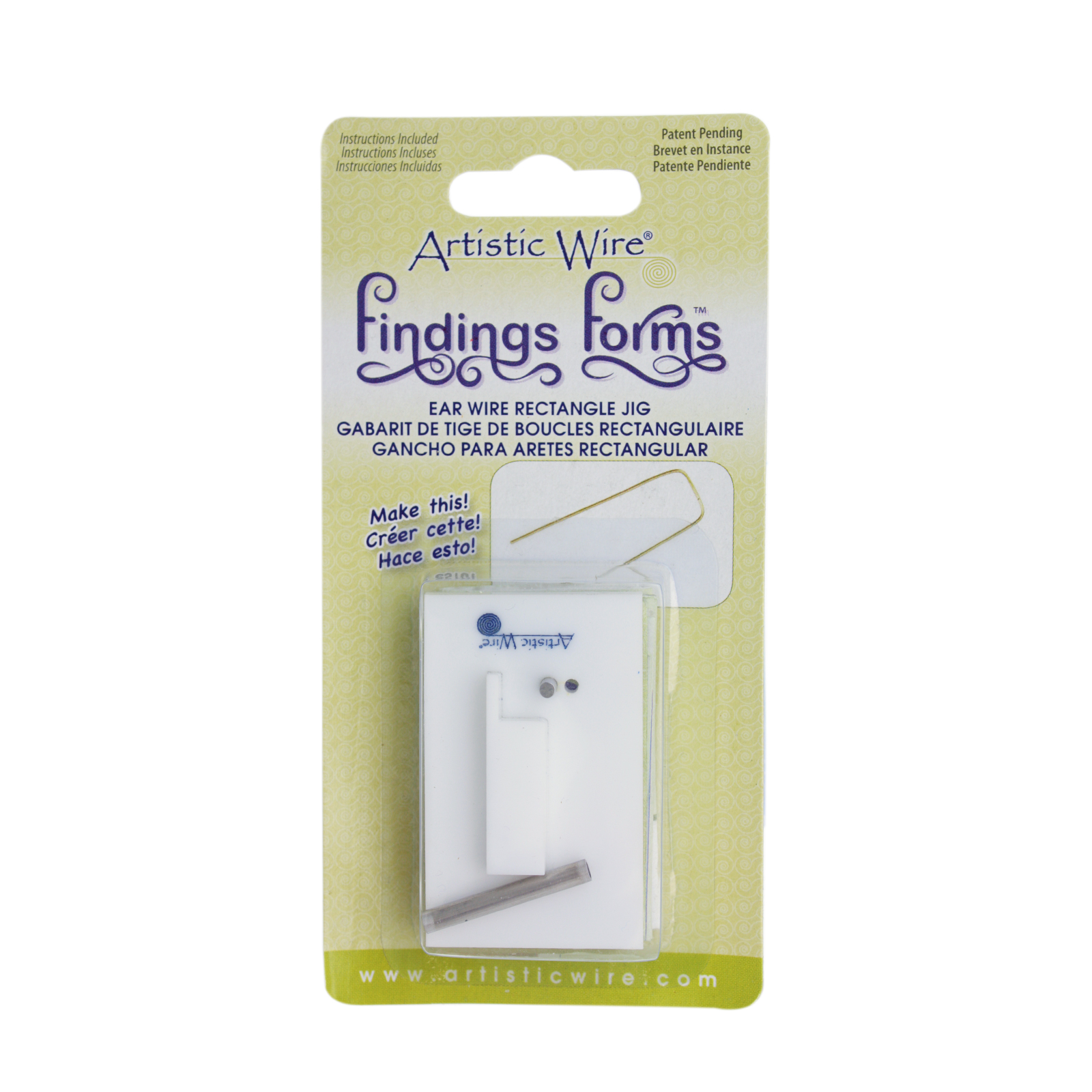 findings forms artistic wire - rectangular ear wire jig | 1pc
