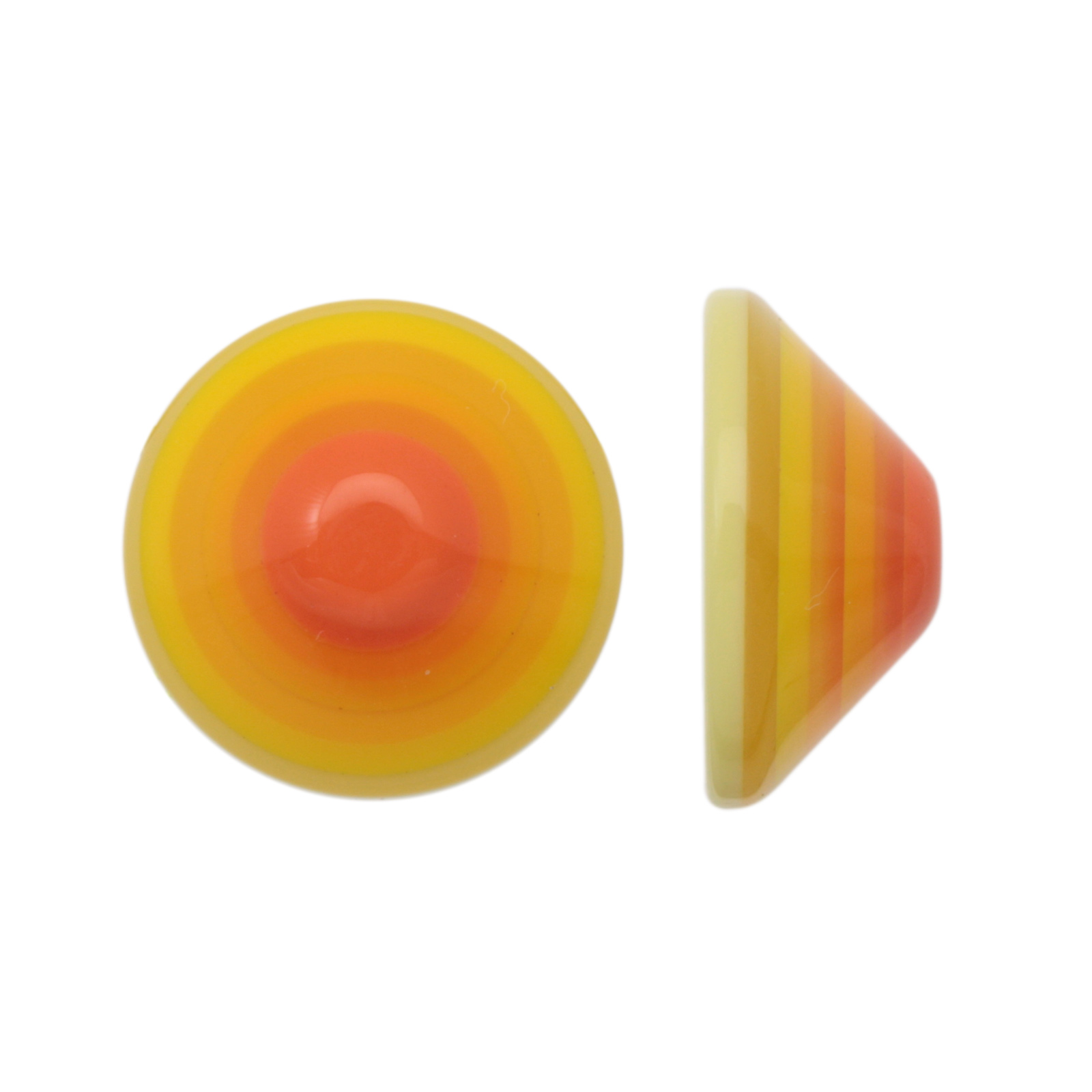 yellow pop multicolor resin cabochon round 25mm | 1pc