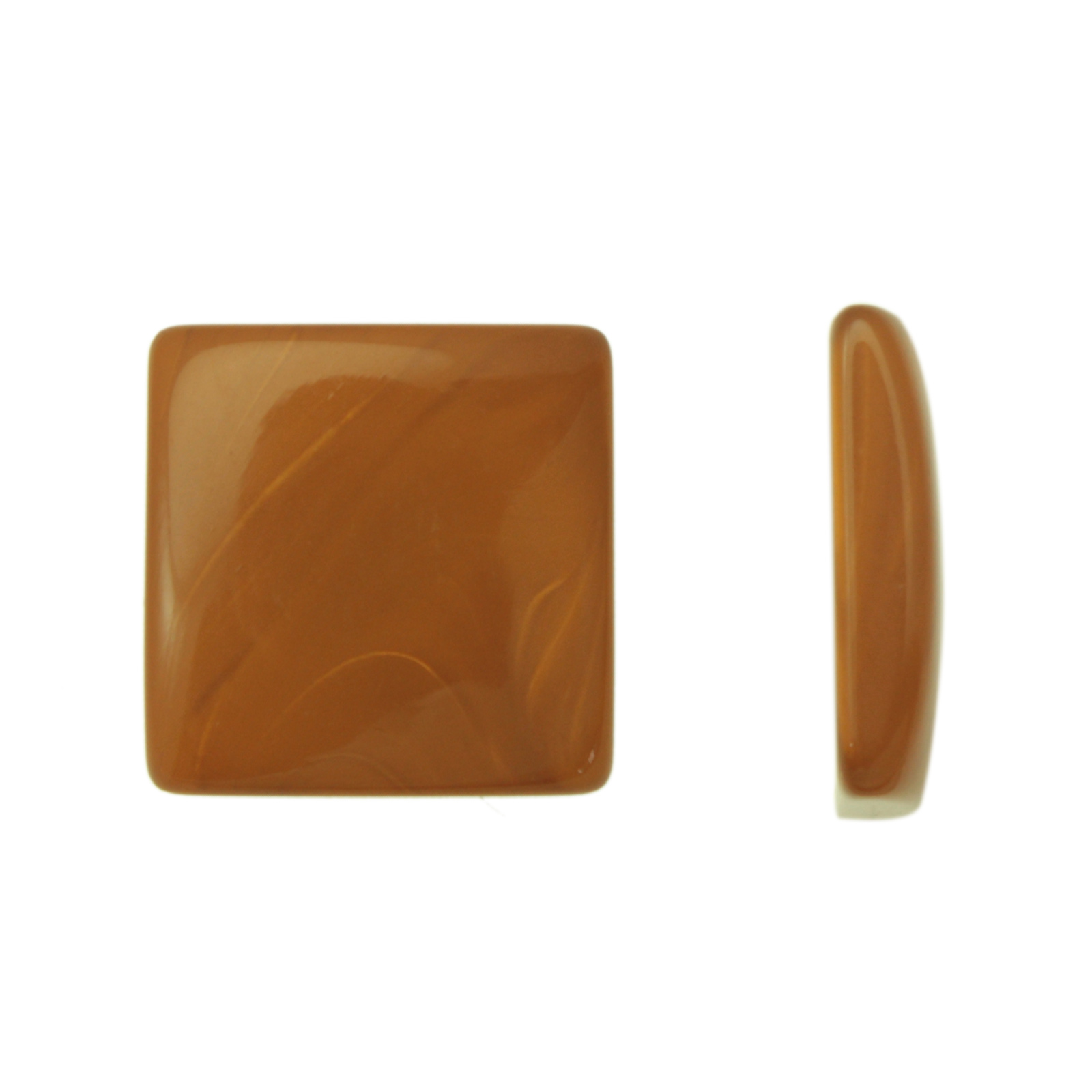 brown shell look resin cabochon square 20mm | 1pc