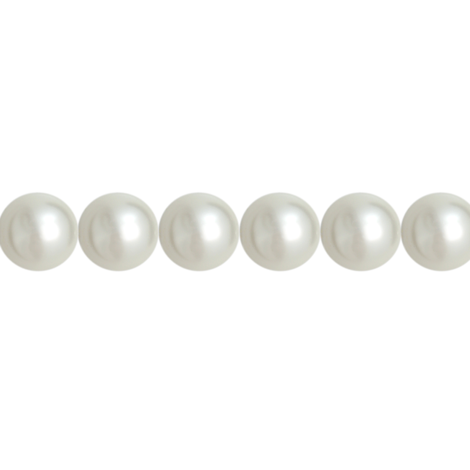 czech glass pearl beads - white round 6mm | 75pc