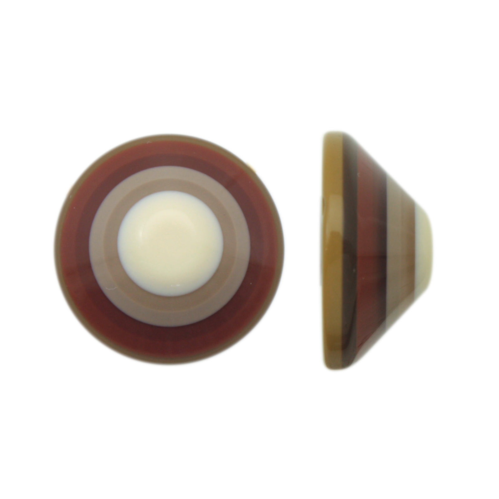 brown pop multicolor resin cabochon round 25mm | 1pc