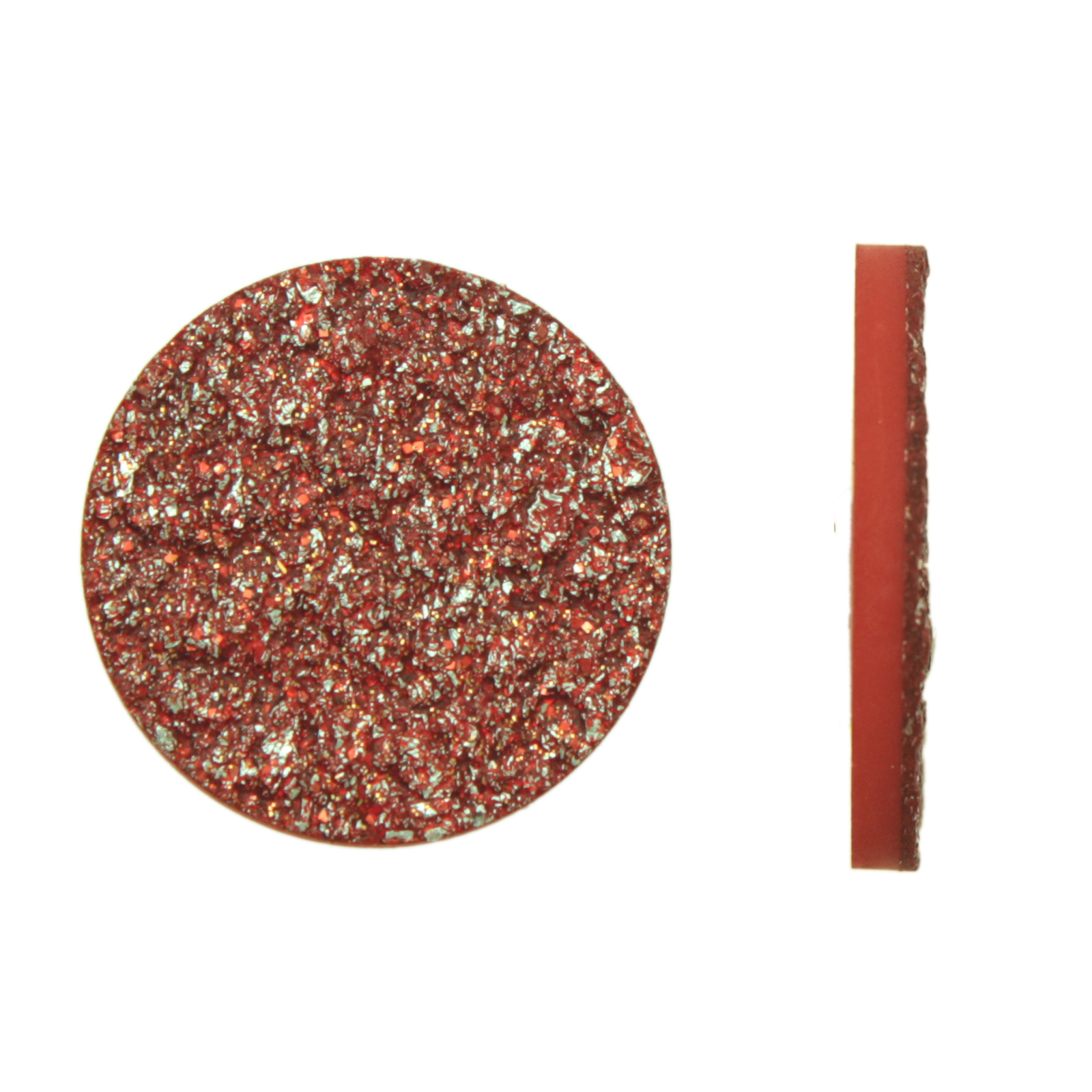 harz cabochon earthstone rot rund 25mm | 2st