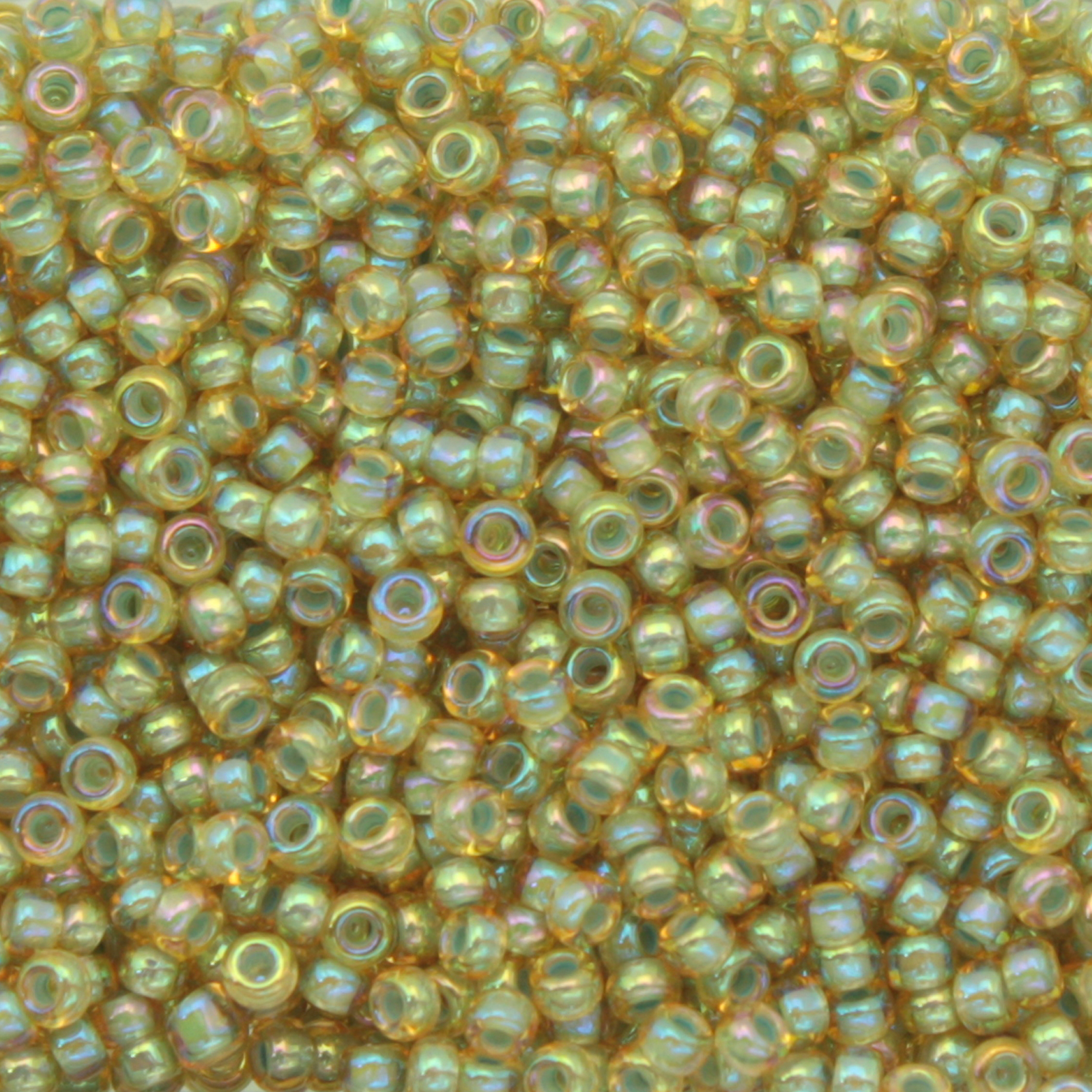 miyuki rocailles 11/0 - color-lined pale blue/light topaz luster (359) | 10gr