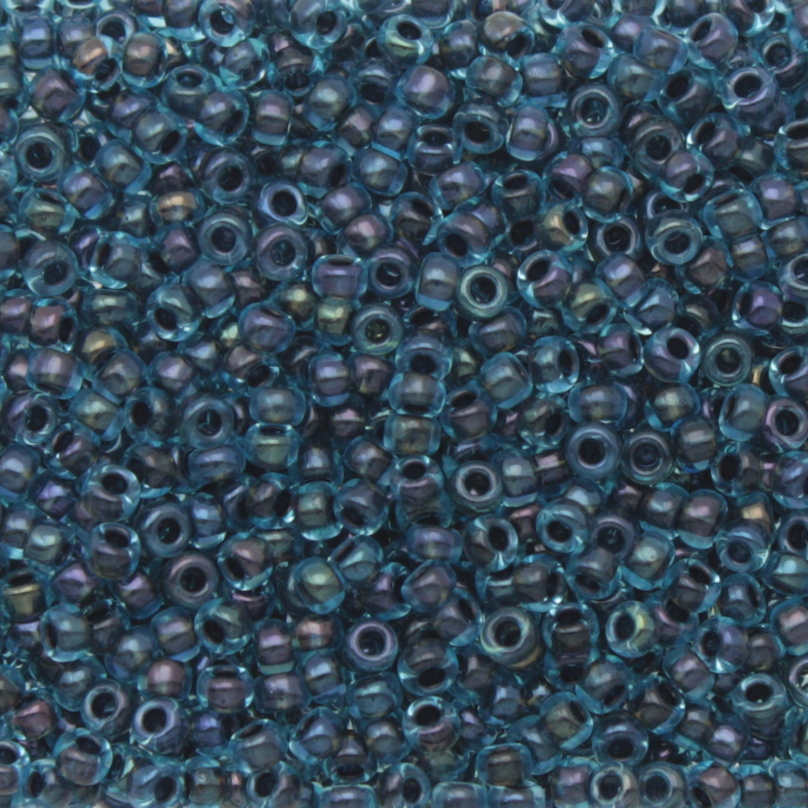 miyuki rocailles 11/0 - color-lined dark blue /aqua ab (347) | 10gr