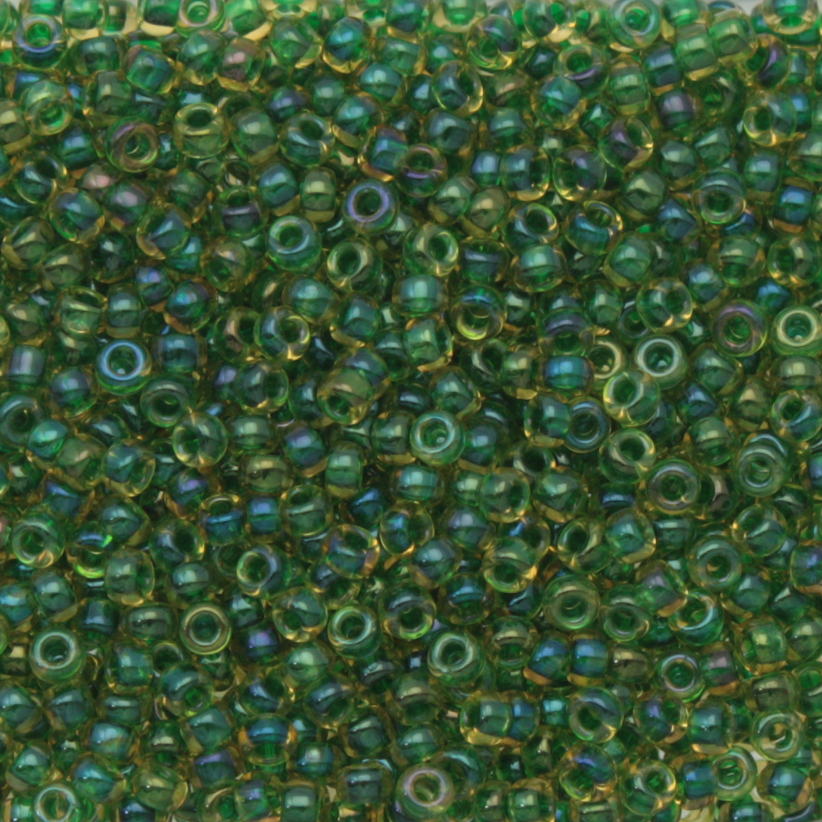 miyuki rocailles 11/0 - color-lined emerald/light topaz ab (331) | 10gr
