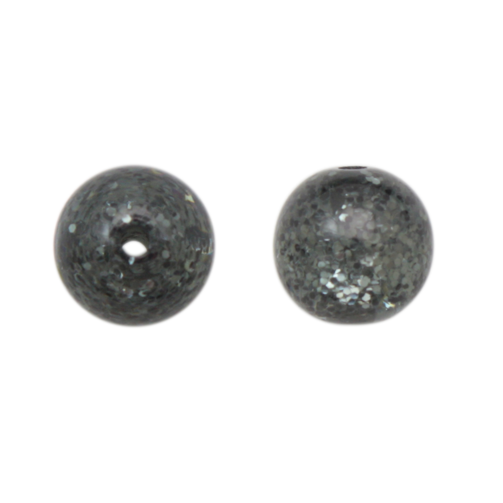 black stardust resin smooth round 10mm | 10pc