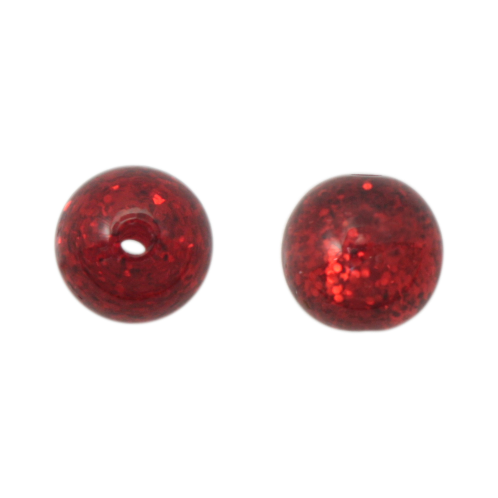 red stardust resin smooth round 10mm | 10pc
