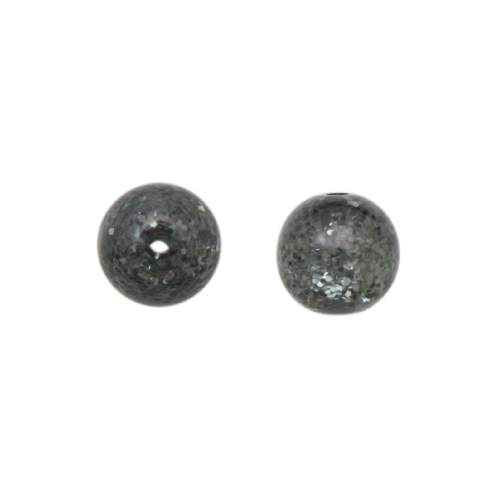 black stardust resin smooth round 6mm | 10pc