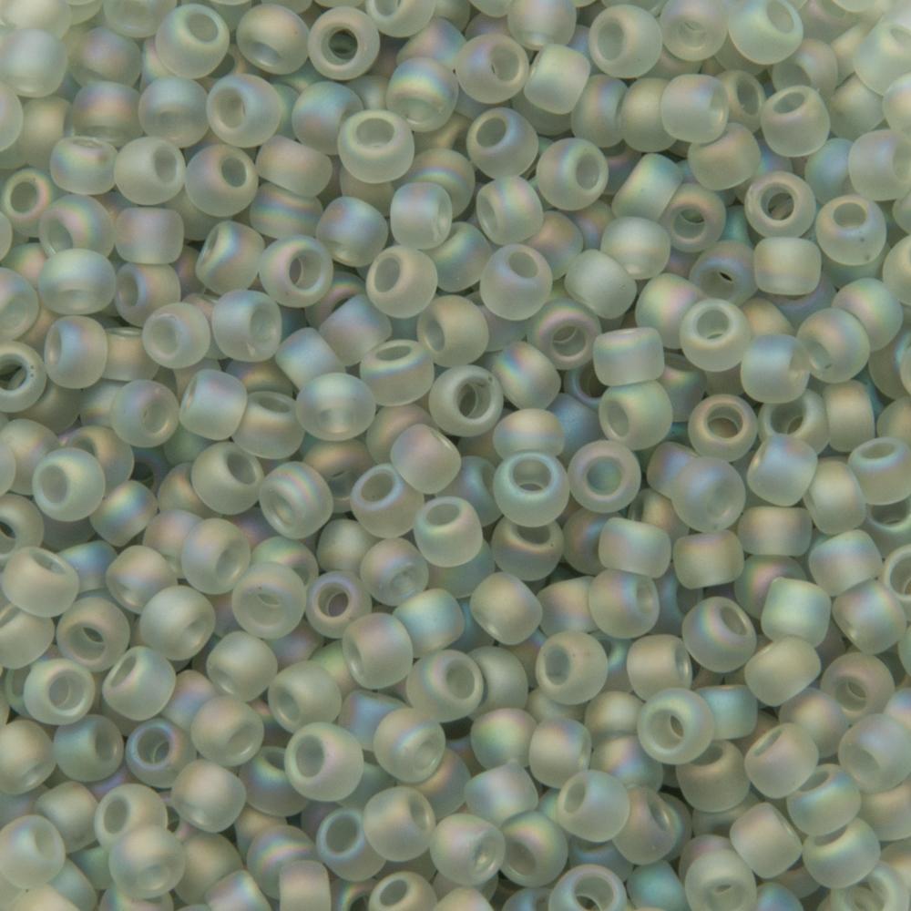 rocaille toho seed beads 8/0 transparent rainbow frosted black diamond (176af) | 10gr