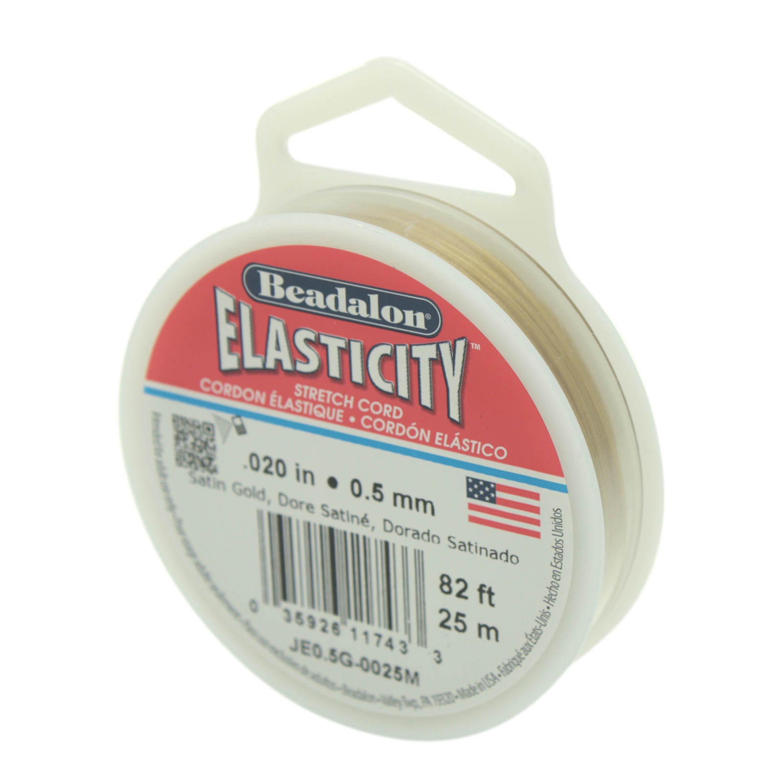 elasticity elastic cord satin gold - diameter 0,5mm - 25mt spool | 1pc