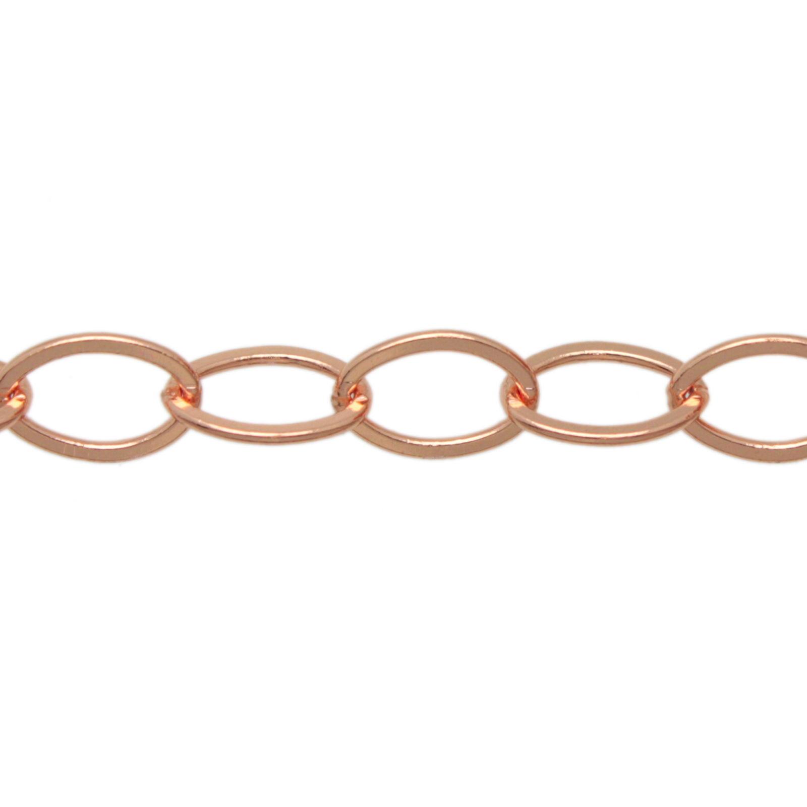 rose gold plated oval cable chain 12x8mm | 50cm