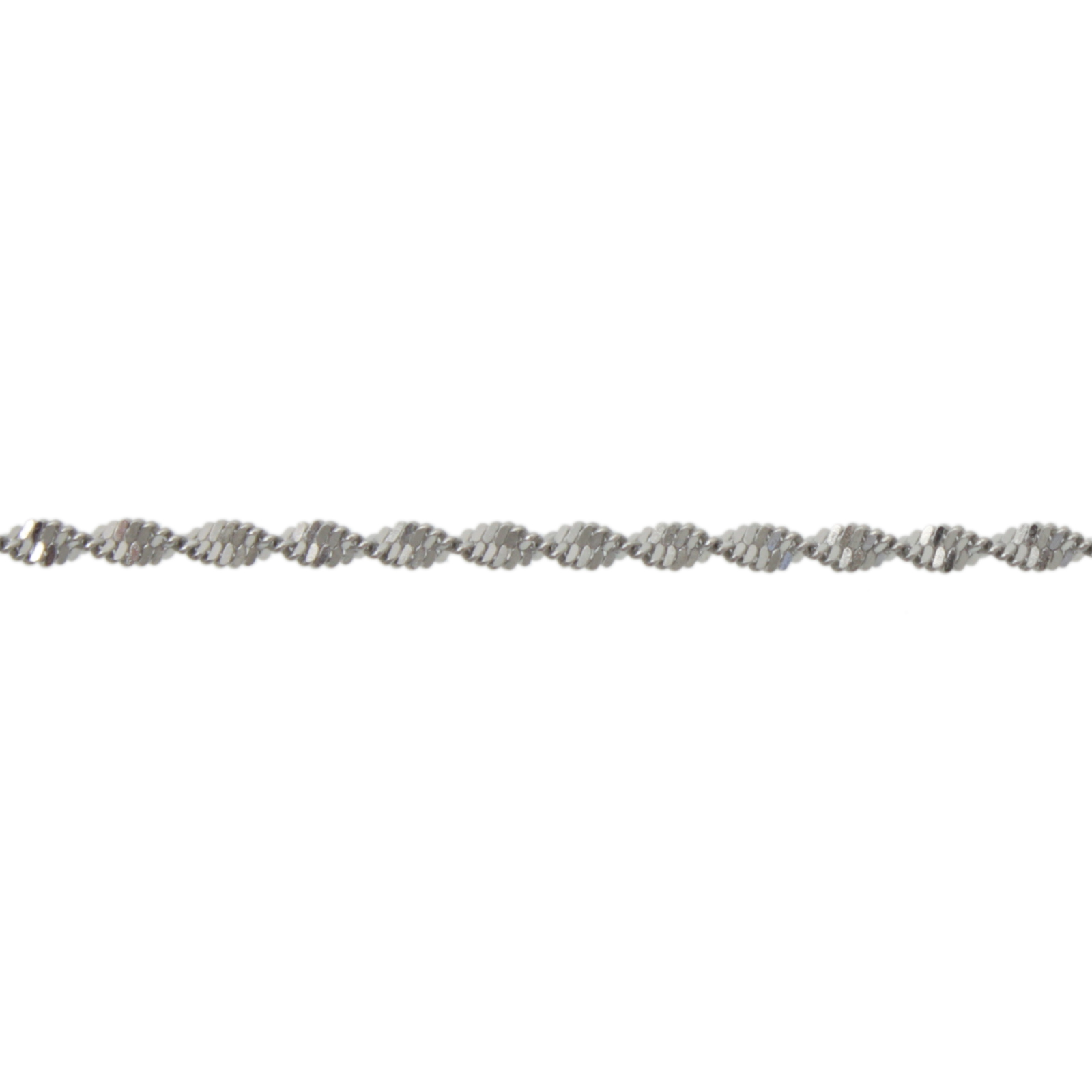 rhodium silver plated twist chain 2mm | 1mt