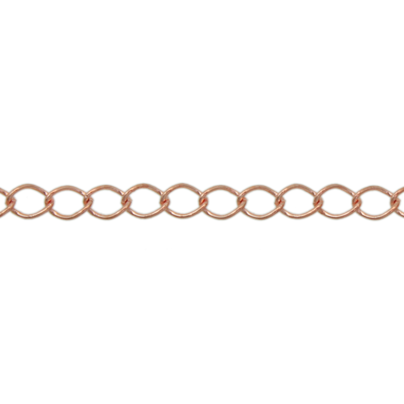 rose gold plated groumette chain oval 5x4mm | 1mt
