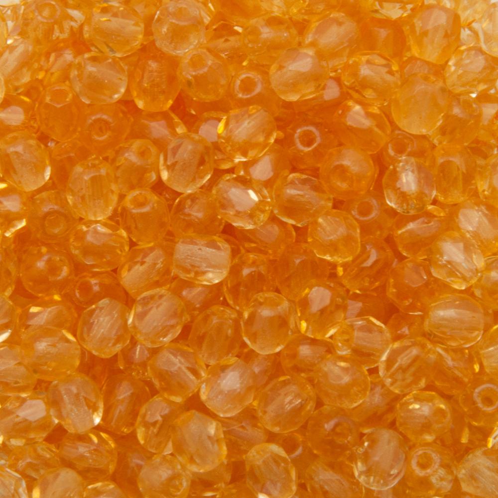 böhmische glasschliffperlen coated light orange 4mm | 50st
