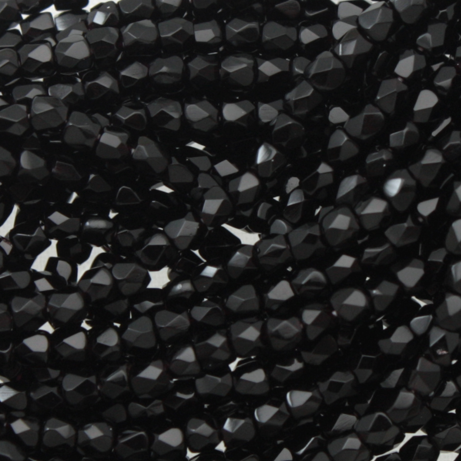 czech fire-polished round beads jet 2mm | 50pc