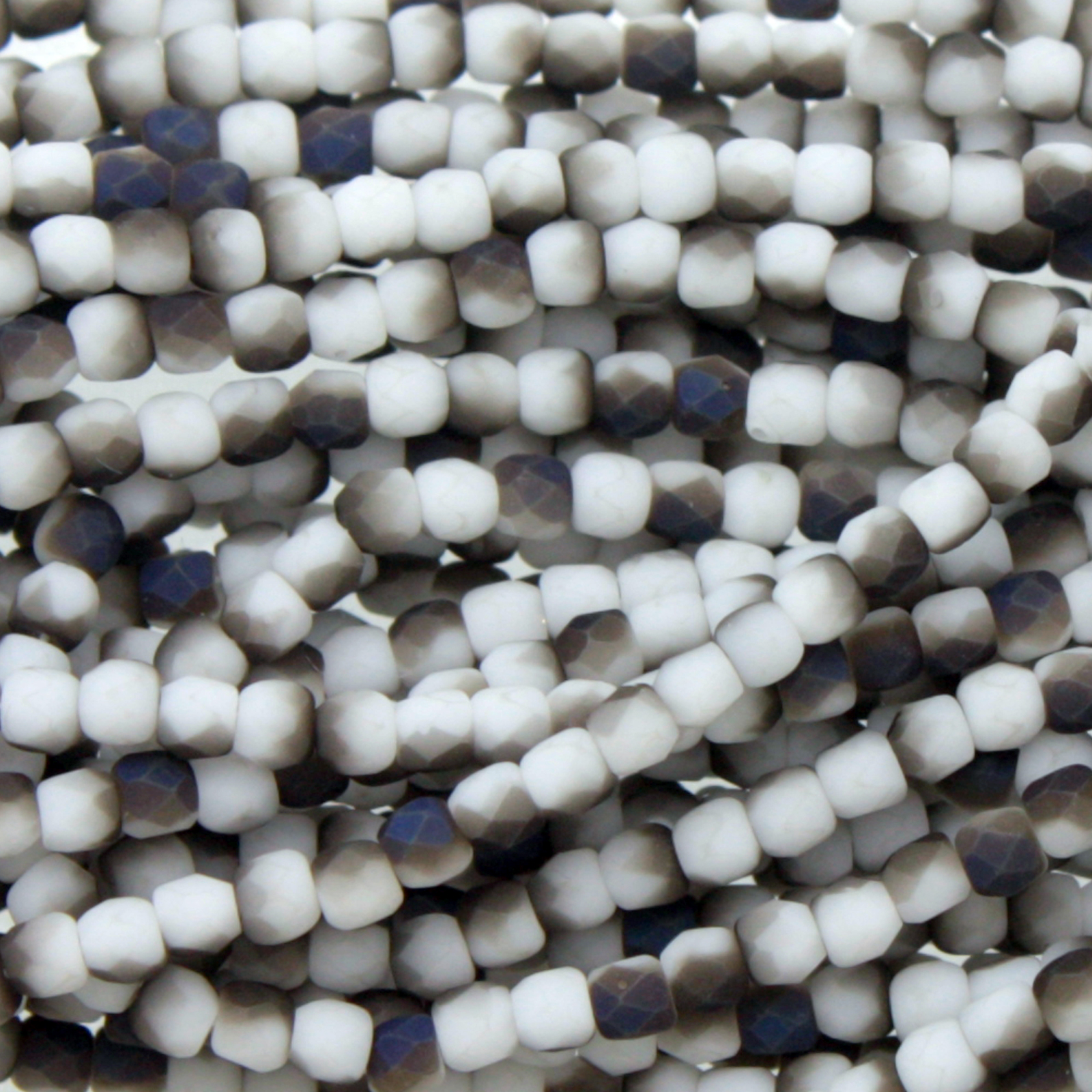 böhmische glasschliffperlen white azuro matted 2mm | 50st