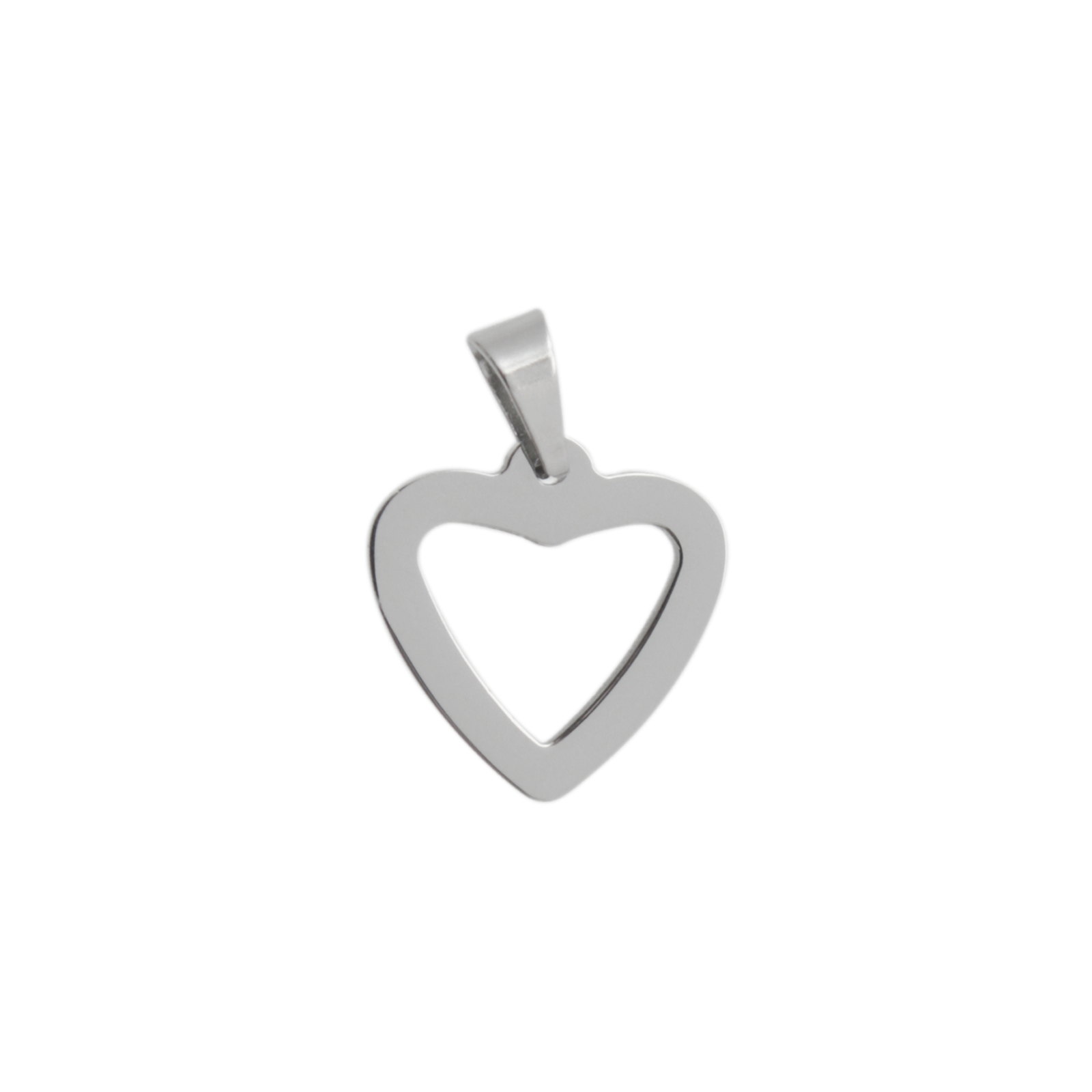 stainless steel heart charm 15mm | 1pc