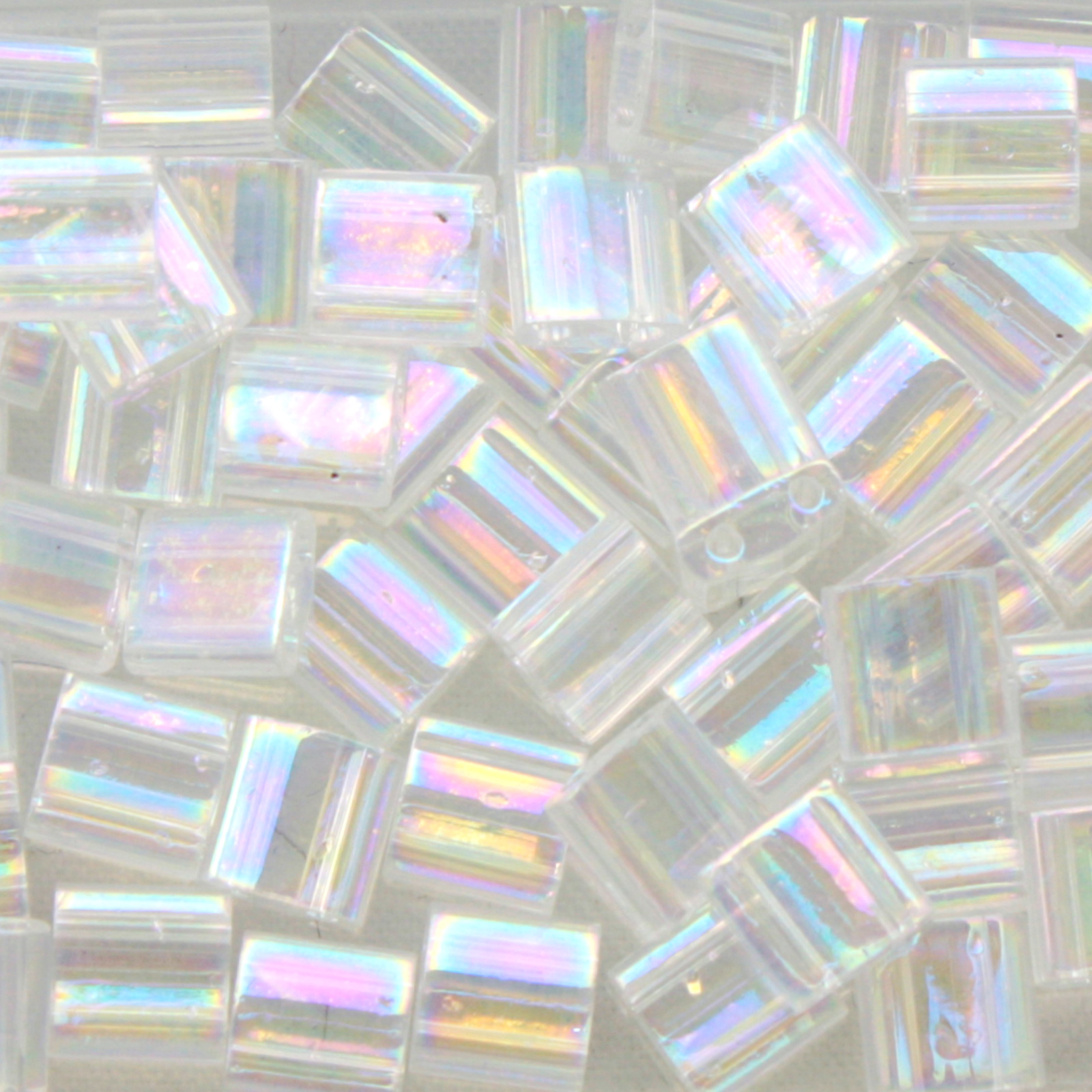 miyuki tila beads - transparent rainbow crystal ab 5mm | 5gr