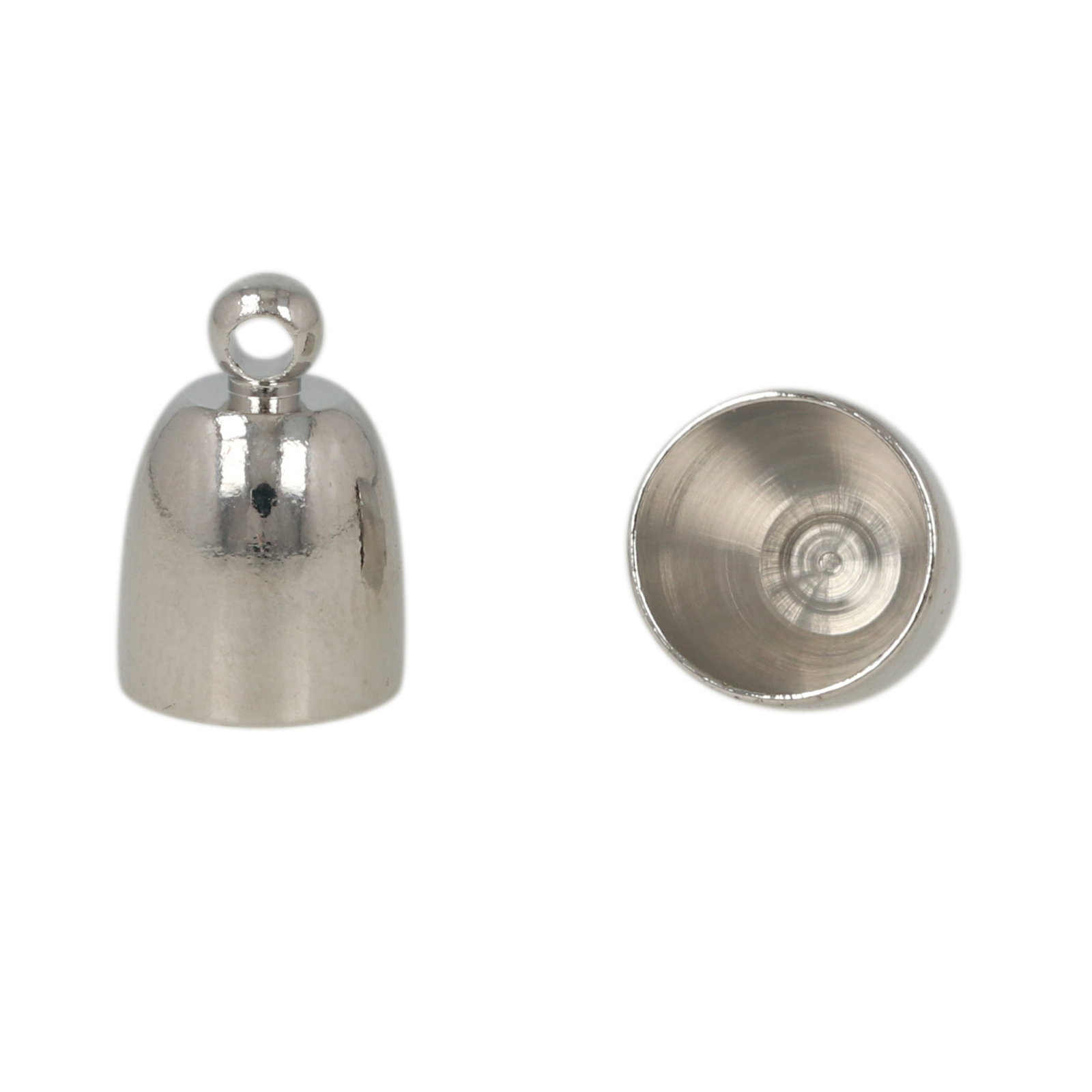 endkappe rhodium versilbert 12x8mm (6mm innendurchmesser) | 4st