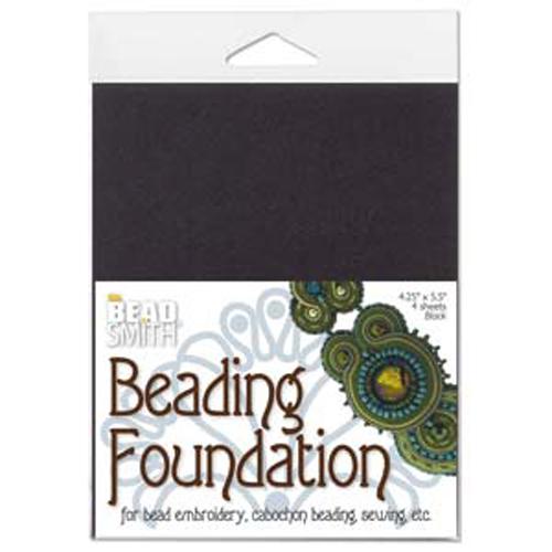 beading foundation - black - 14x10cm | 4pc