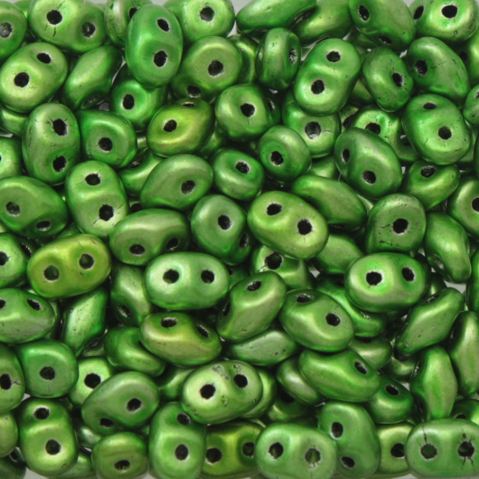 superduo seed beads 5x2,5mm - metalust apple green | 10gr