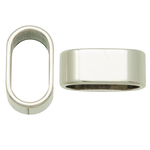 antique silver plated tube bead 24x10mm | 1pc