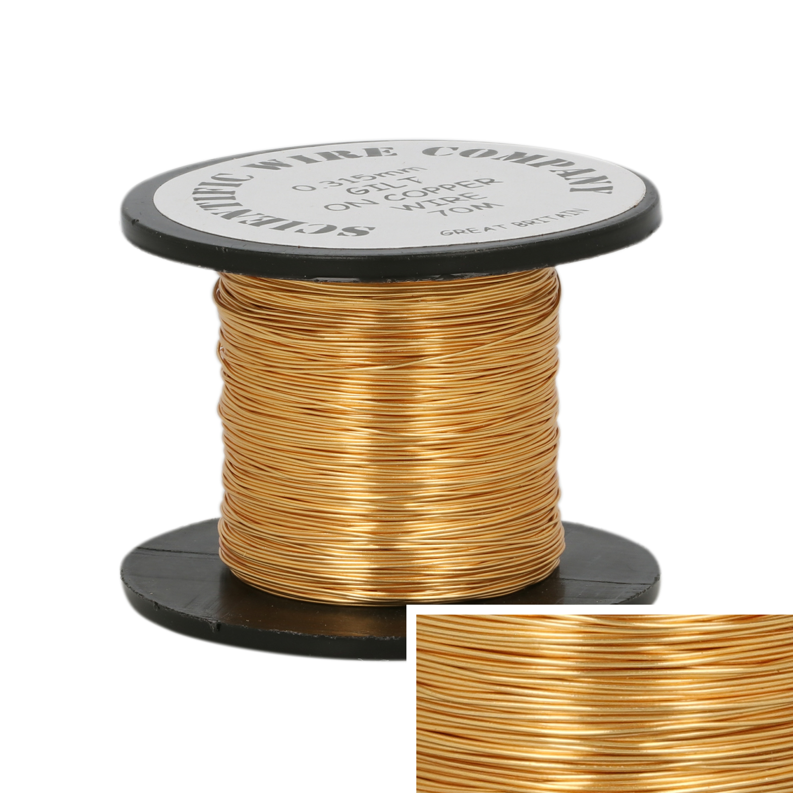 gold plated craft wire - diameter 0,3mm - 70mt spool | 1pc
