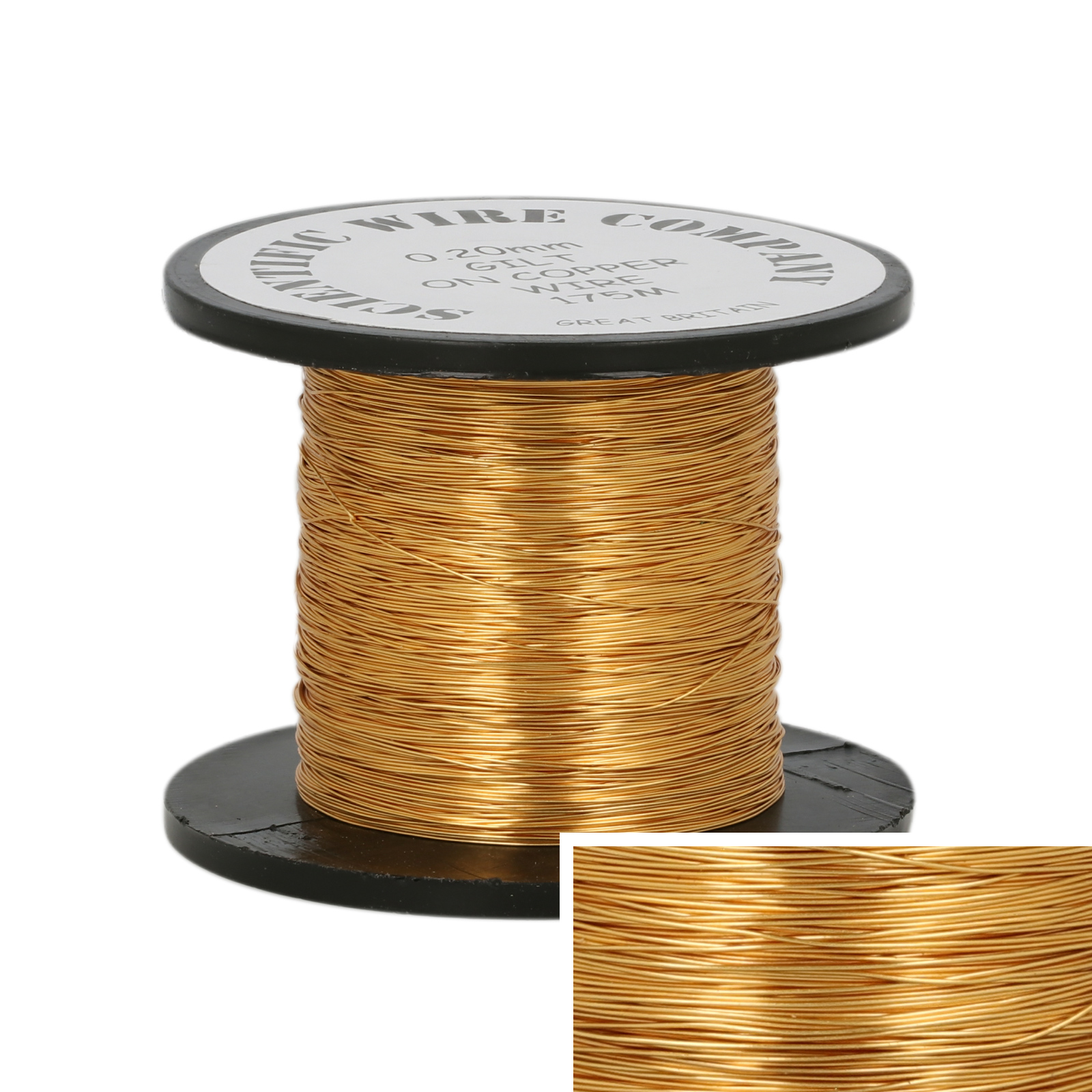 gold plated craft wire - diameter 0,20mm - 175mt spool | 1pc