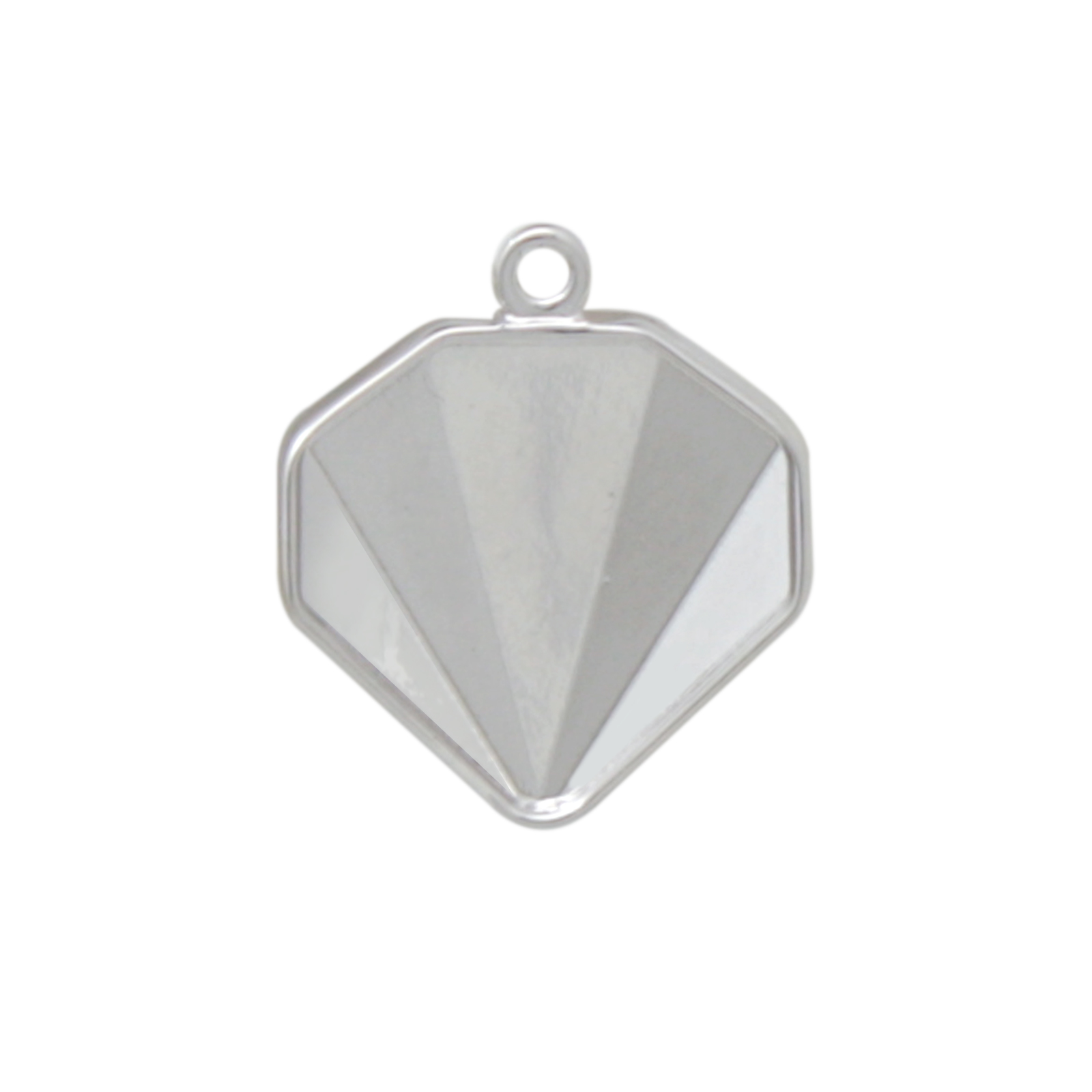 rhodium silver plated setting tilted (4928) 12mm | 1pc