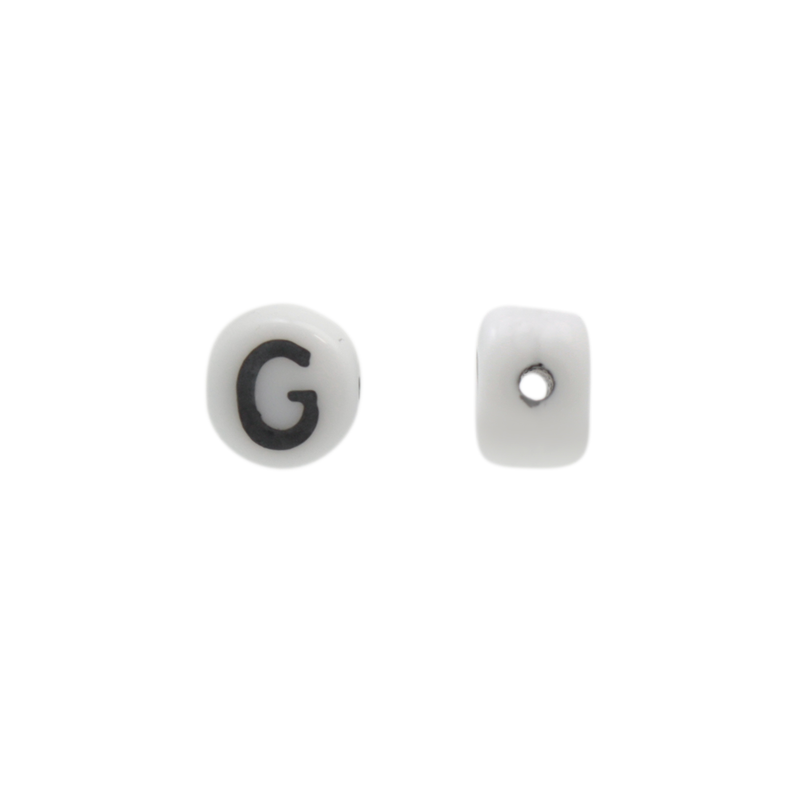 letter beads g white 6mm | 10pc