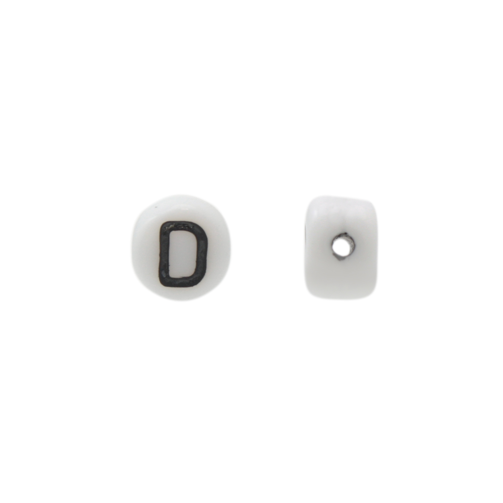 alphabet buchstaben glasperlens d weiß 6mm | 10st