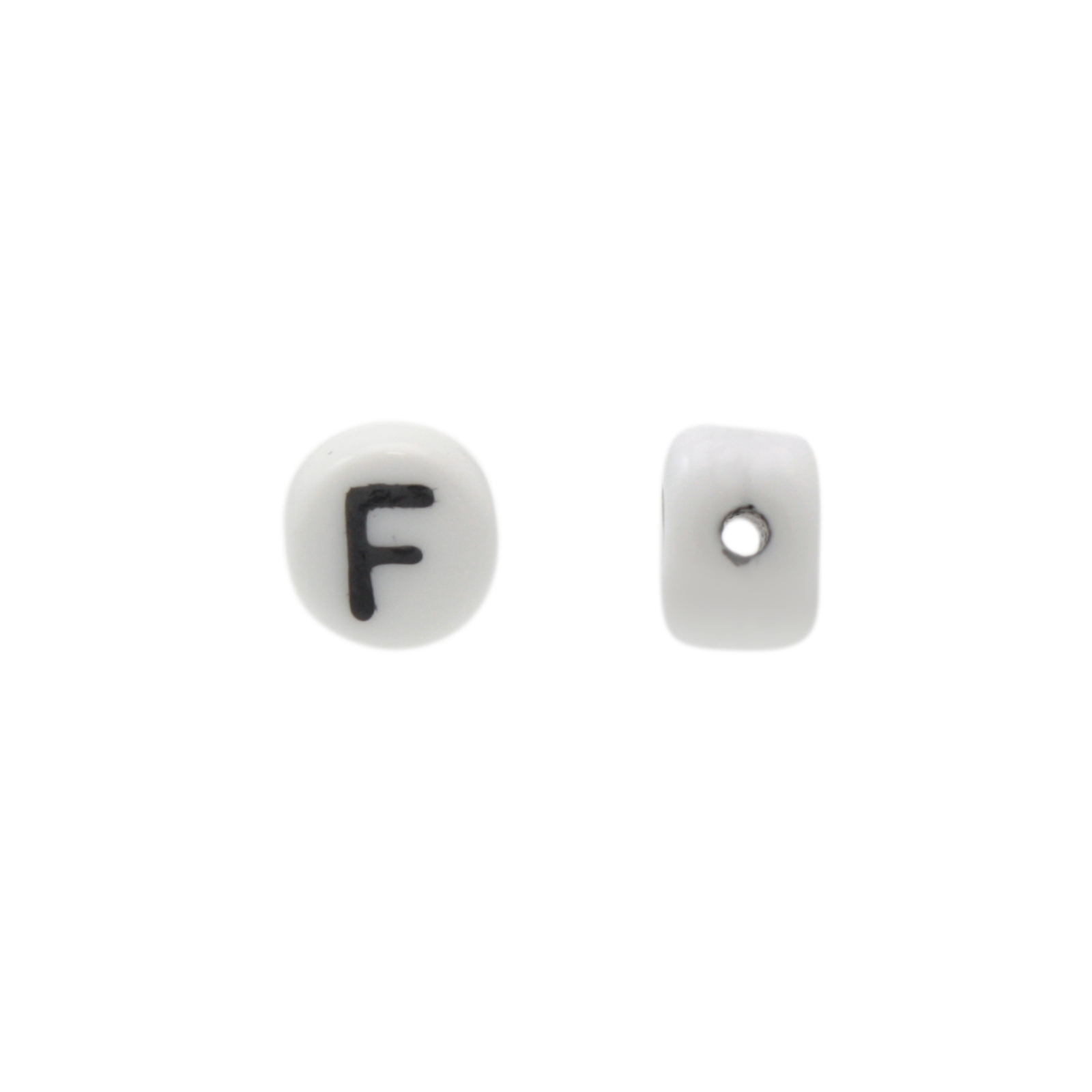 alphabet buchstaben glasperlens f weiß 6mm | 10st