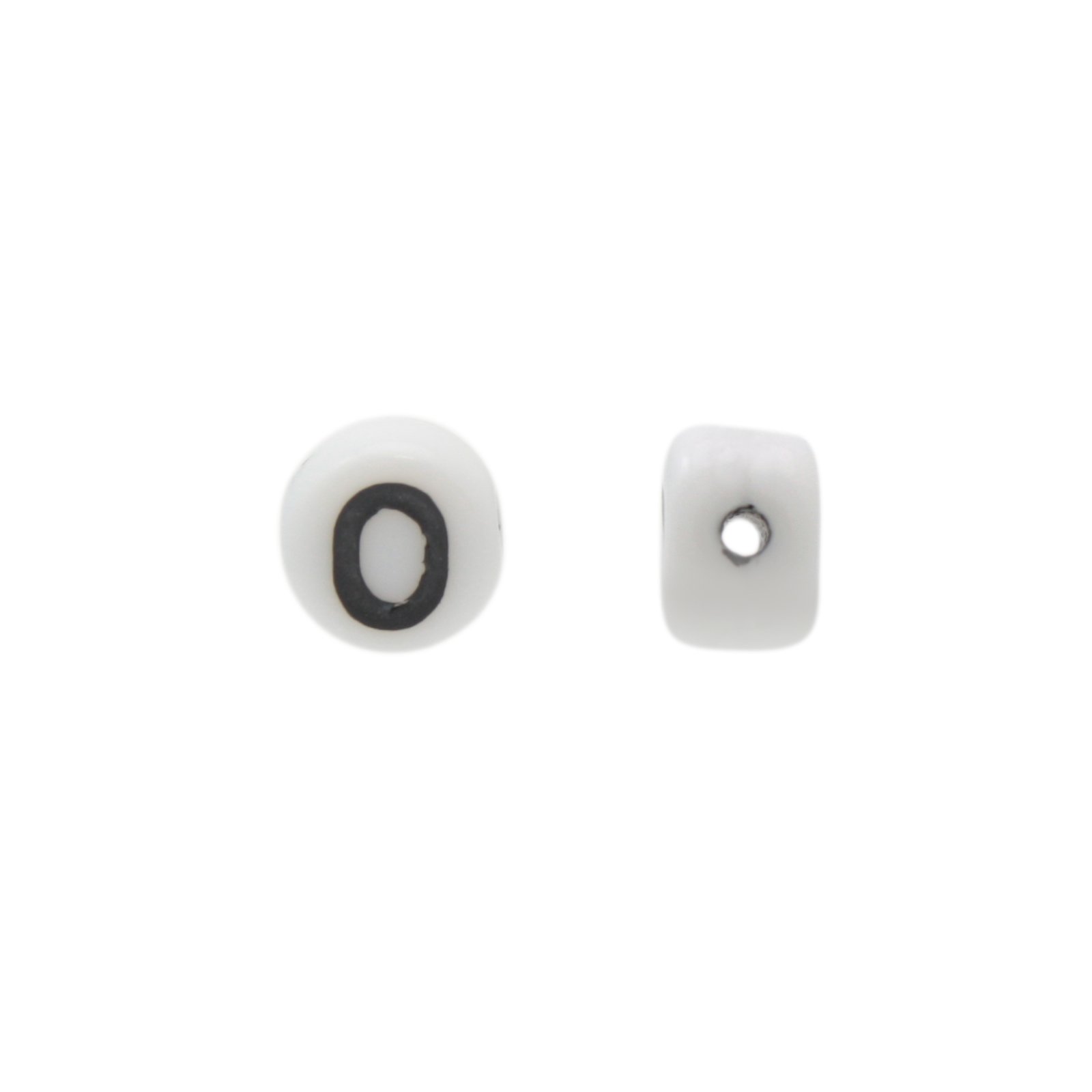 letter beads o white 6mm | 10pc