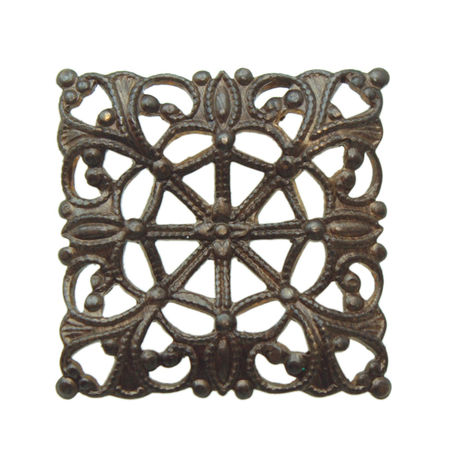 vintaj natural brass tile filigree 20mm | 1pc