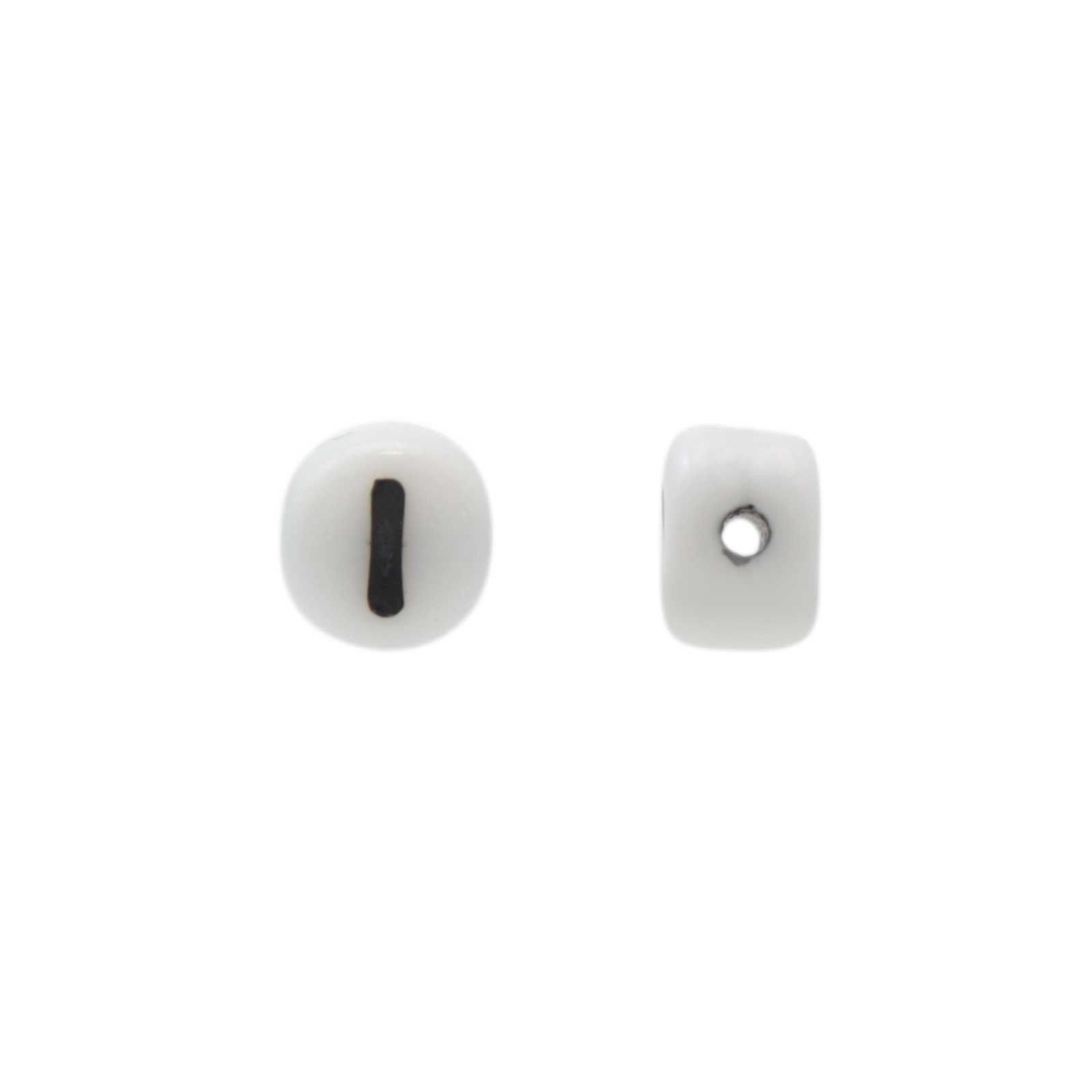 letter beads i white 6mm | 10pc
