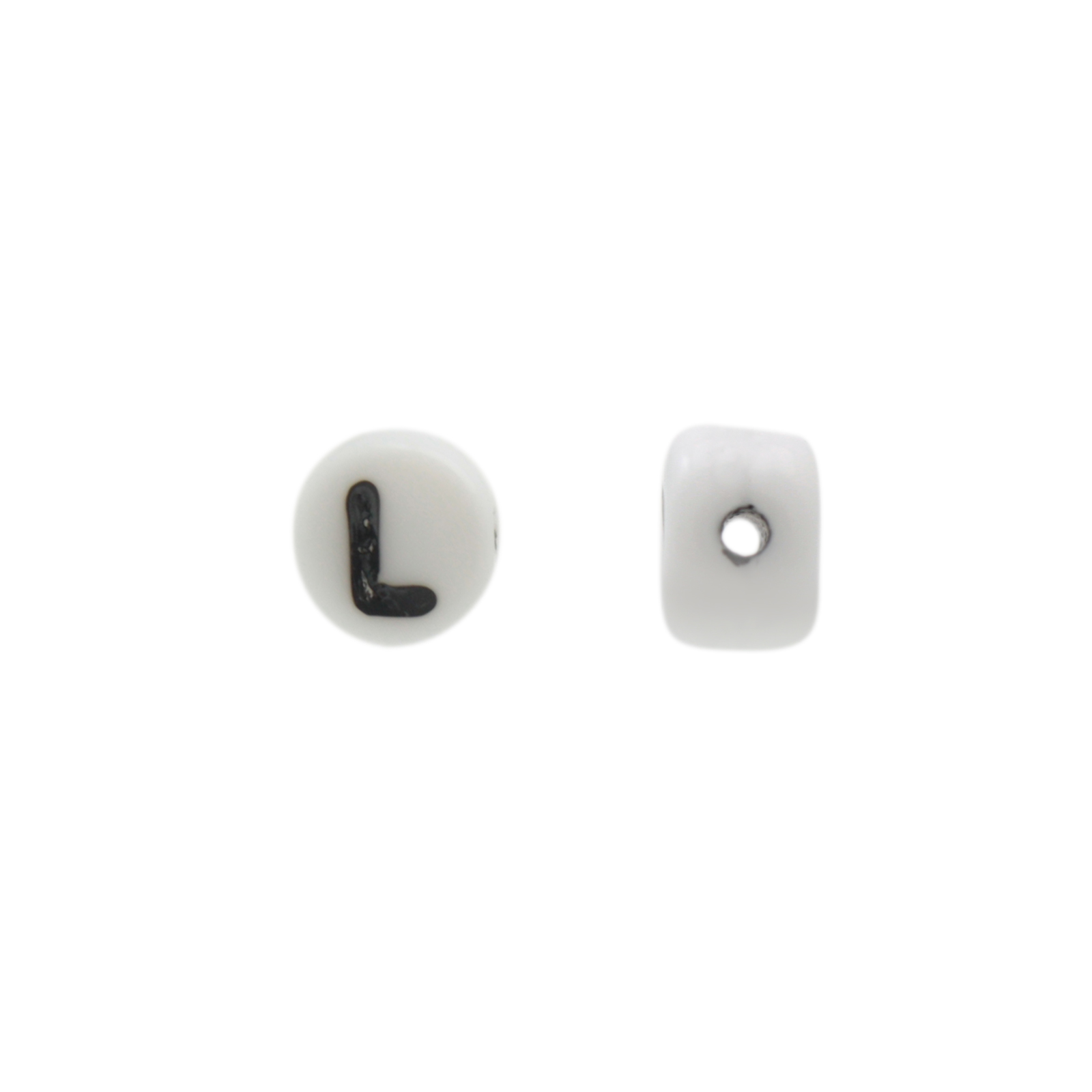 letter beads l white 6mm | 10pc