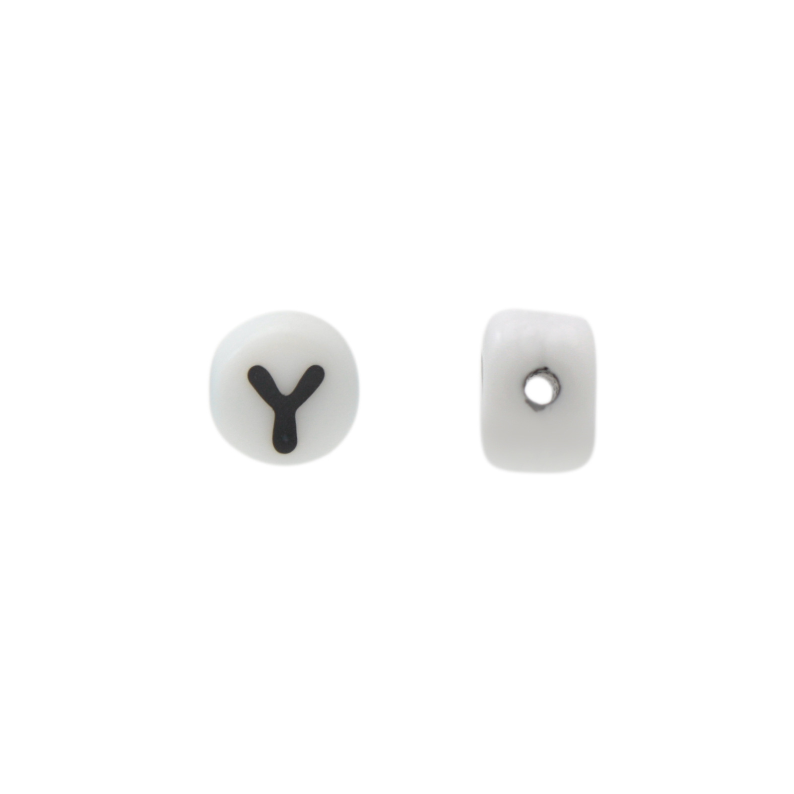 letter beads y white 6mm | 10pc