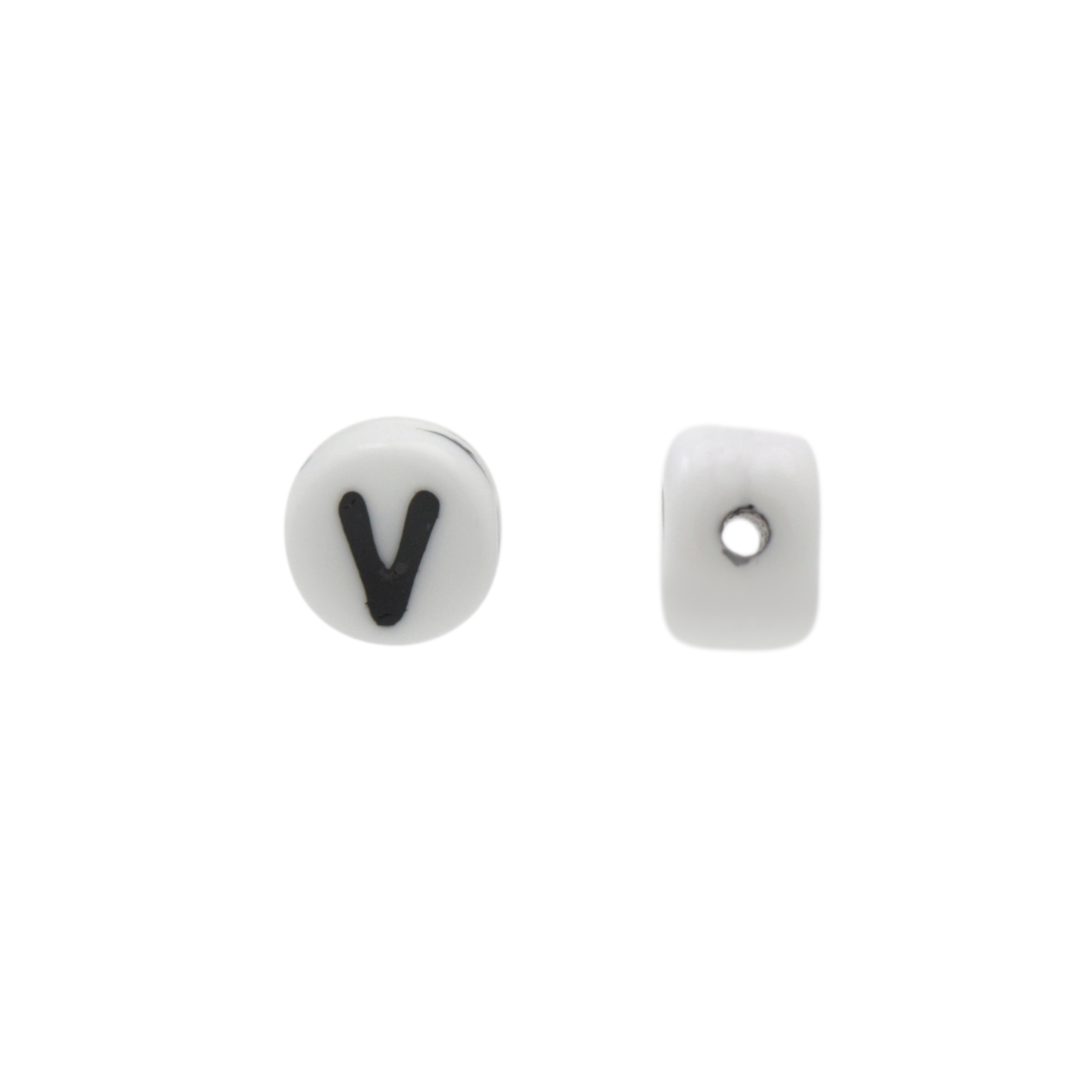 alphabet buchstaben glasperlens v weiß 6mm | 10st