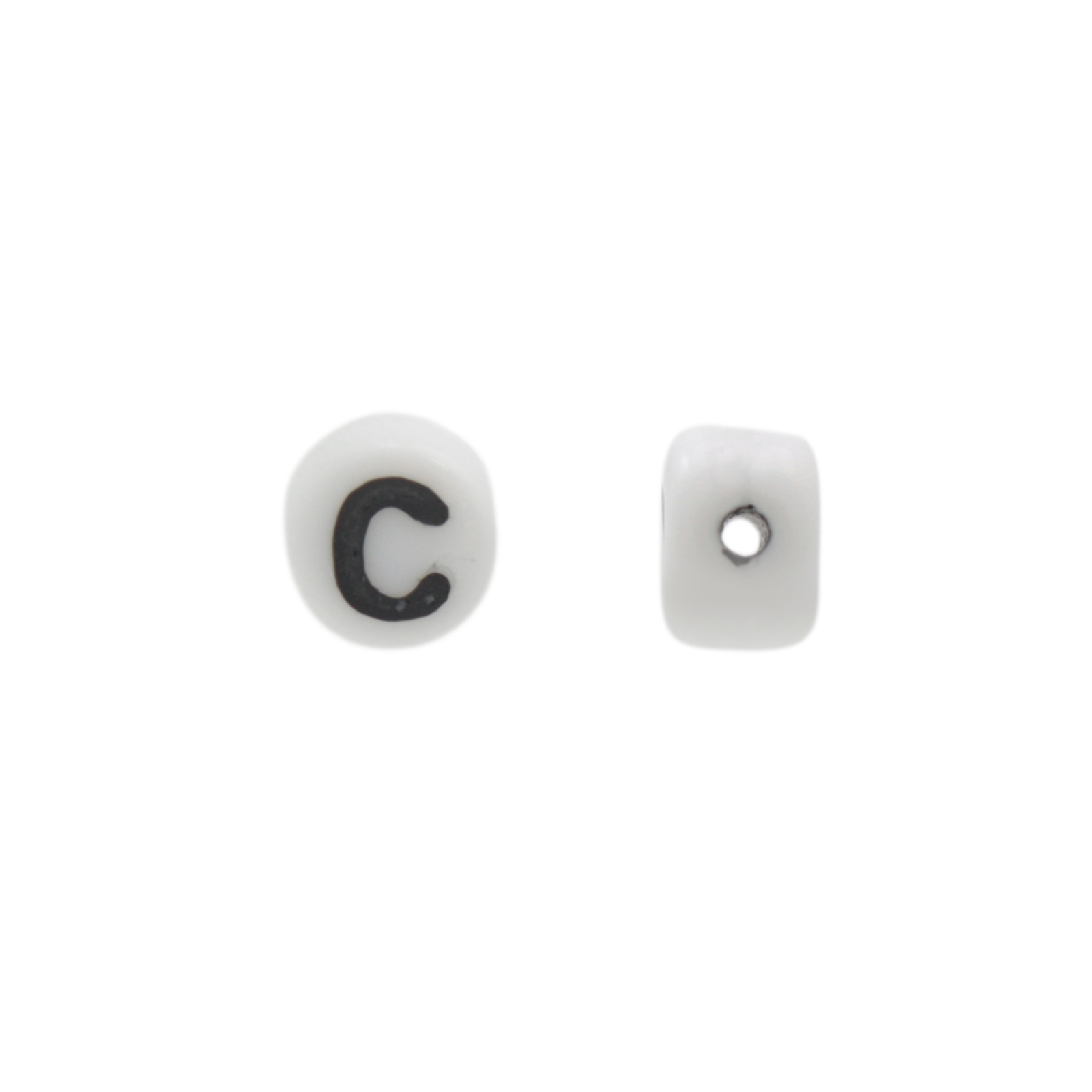 letter beads c white 6mm | 10pc