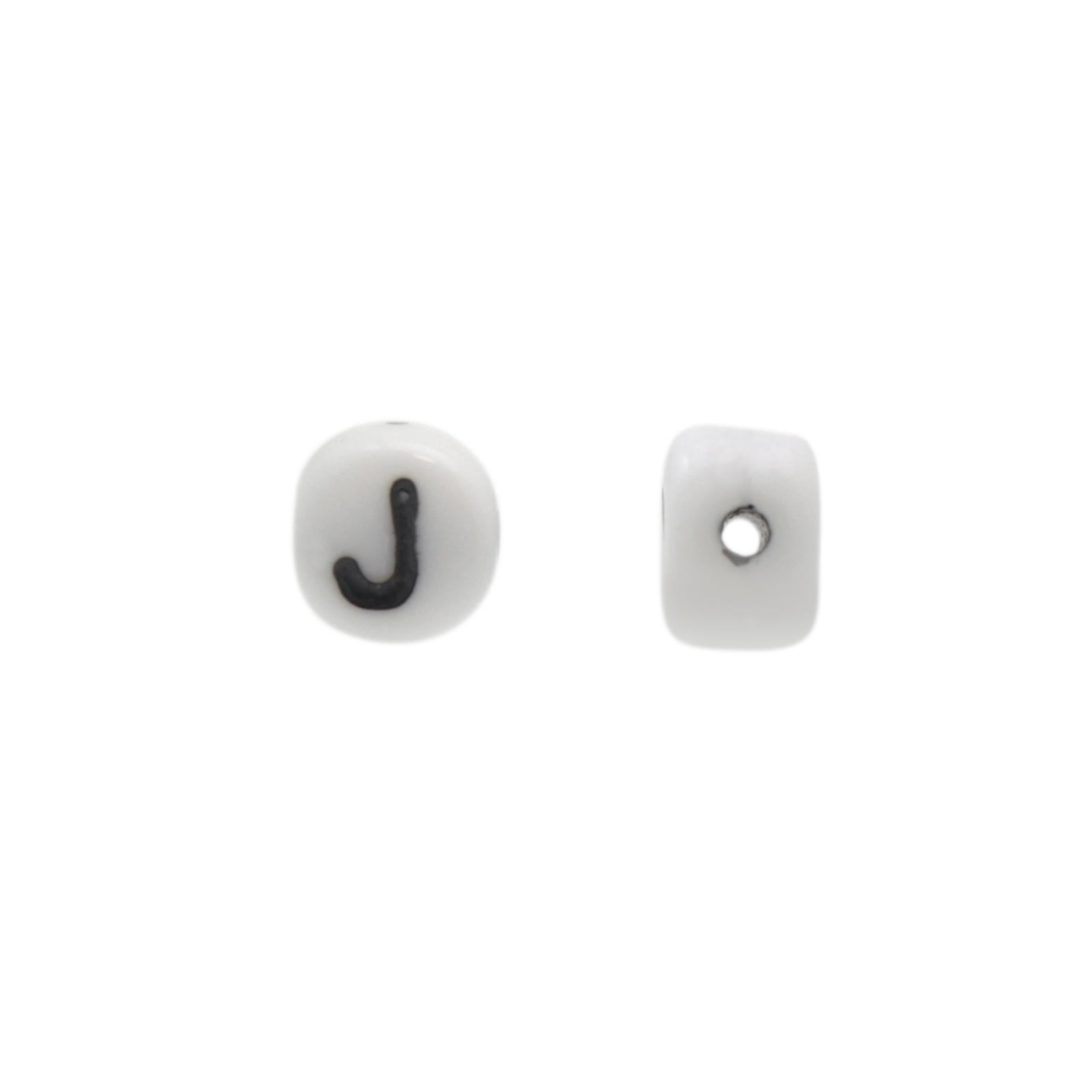 letter beads j white 6mm | 10pc