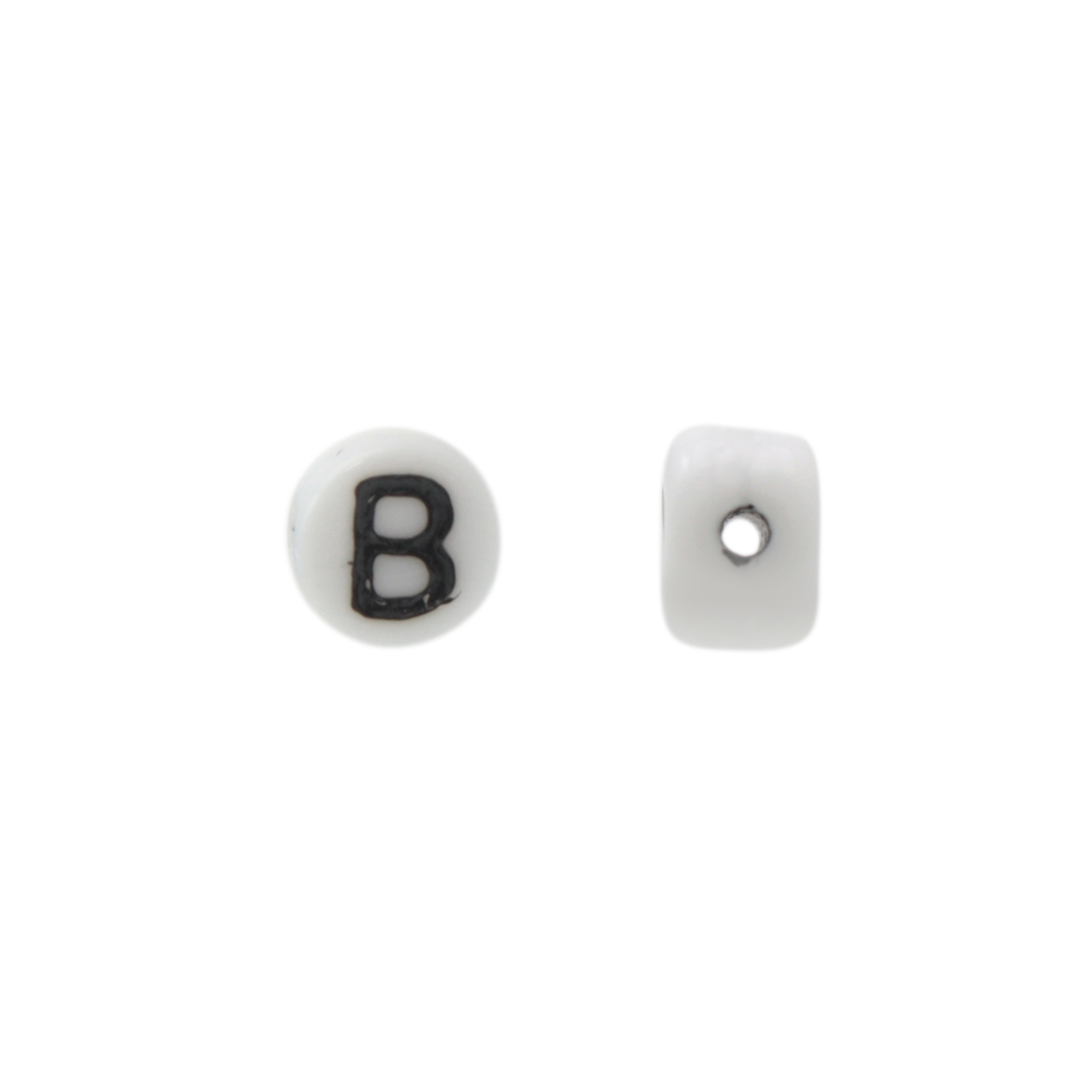 letter beads b white 6mm | 10pc