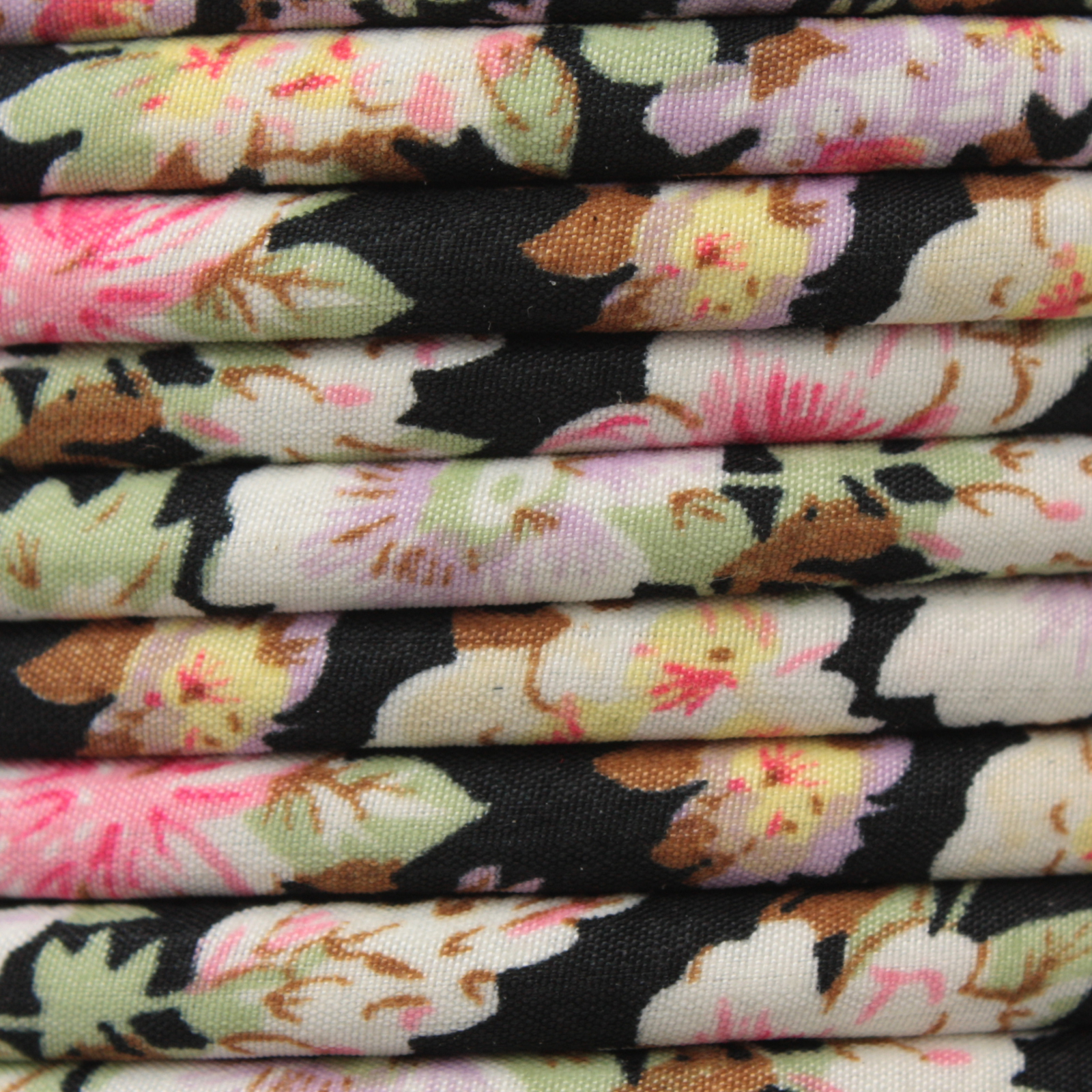 rohr schnur fancy fiori schwarz 6mm | 1mt