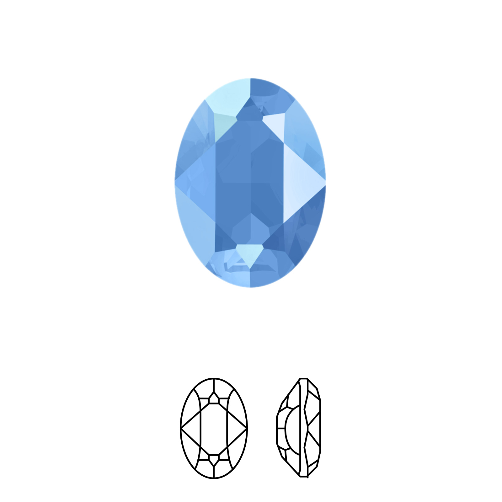 oval fancy stone (4120) crystal summer blue 14x10mm | 1pc