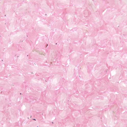 czech fire-polished round beads rose 4mm | 50pc