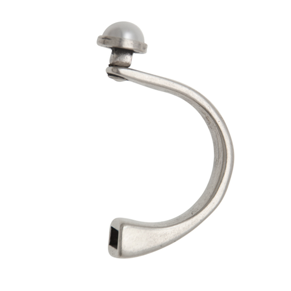 antique silver plated bracelet with pearl hook (width 10x5mm) | 1pc