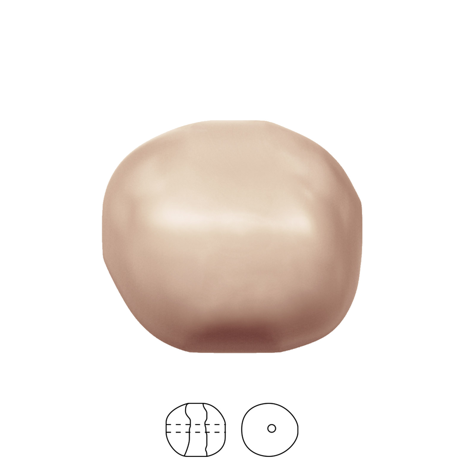 baroque pearl (5840) rose gold 12mm | 2pc