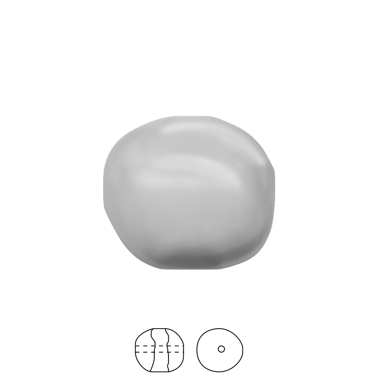 baroque pearl (5840) light grey 8mm | 5pc