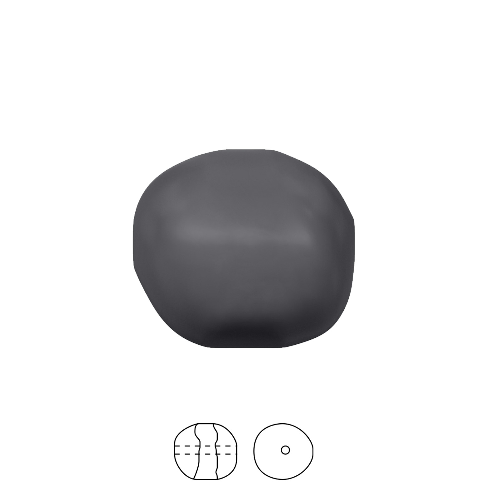 barock perlen (5840) dark grey 8mm | 5st