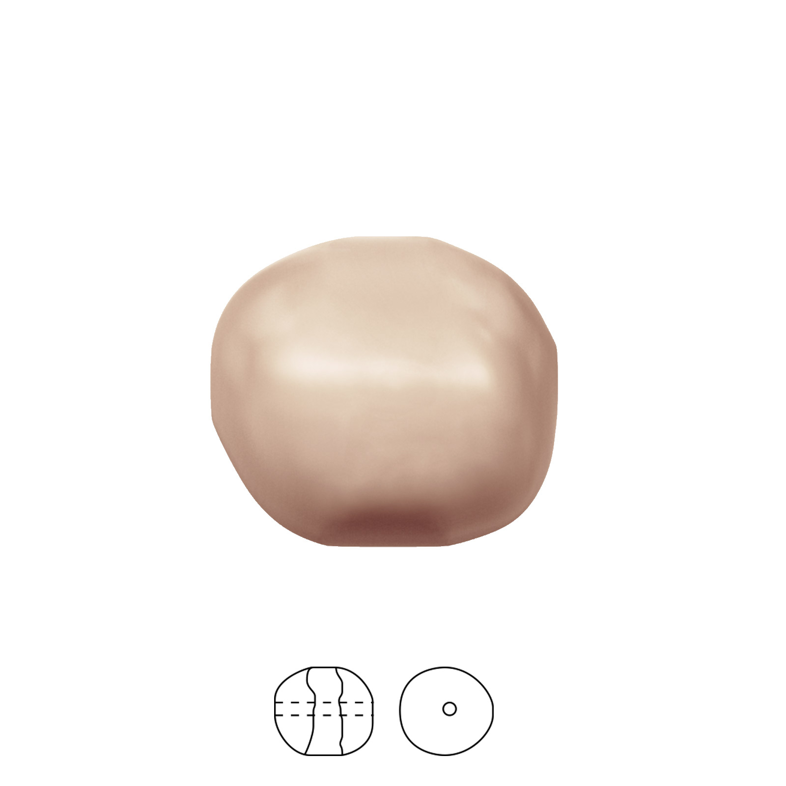 baroque pearl (5840) rose gold 8mm | 5pc