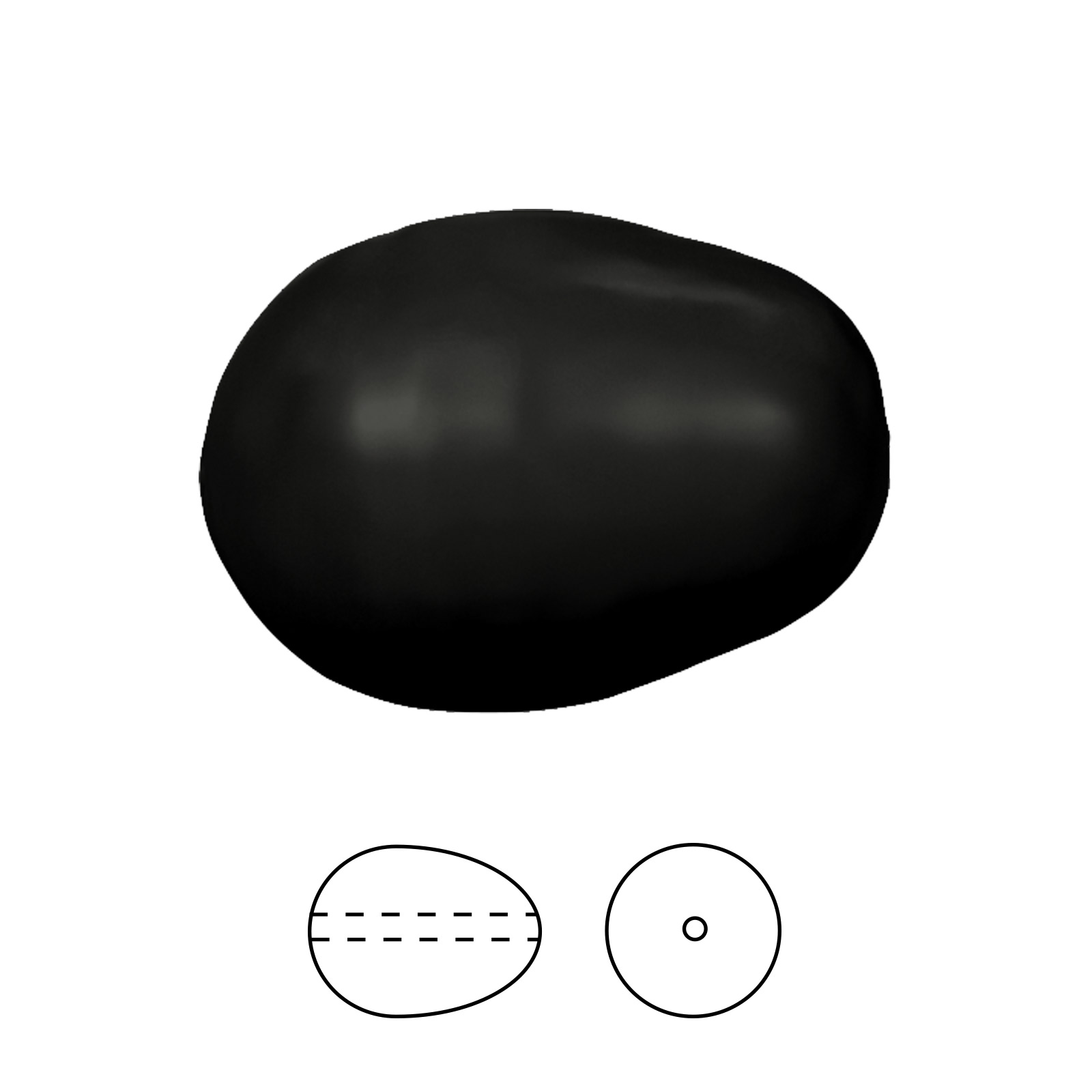 pear shaped pearl (5821) mystick black 11x8mm | 2pc